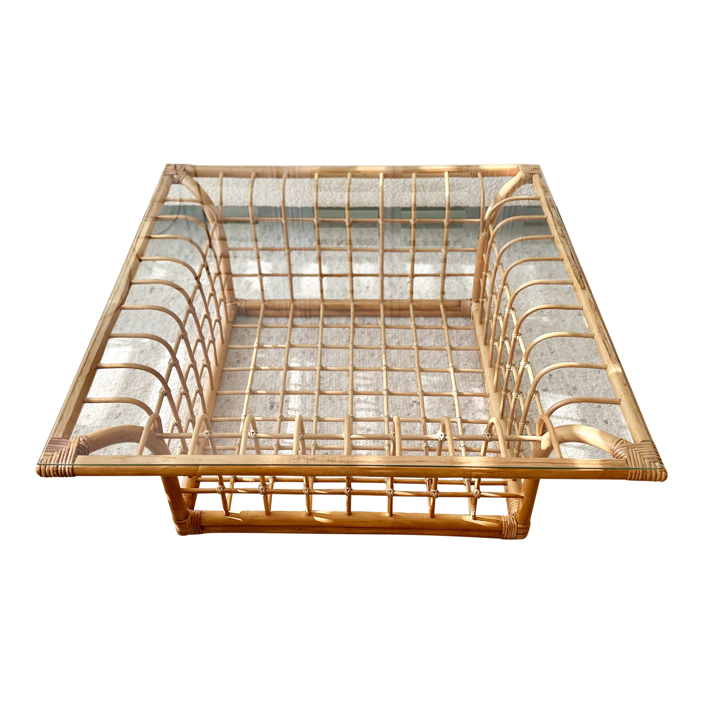 1980s Coastal Modern Bamboo Coffee Table