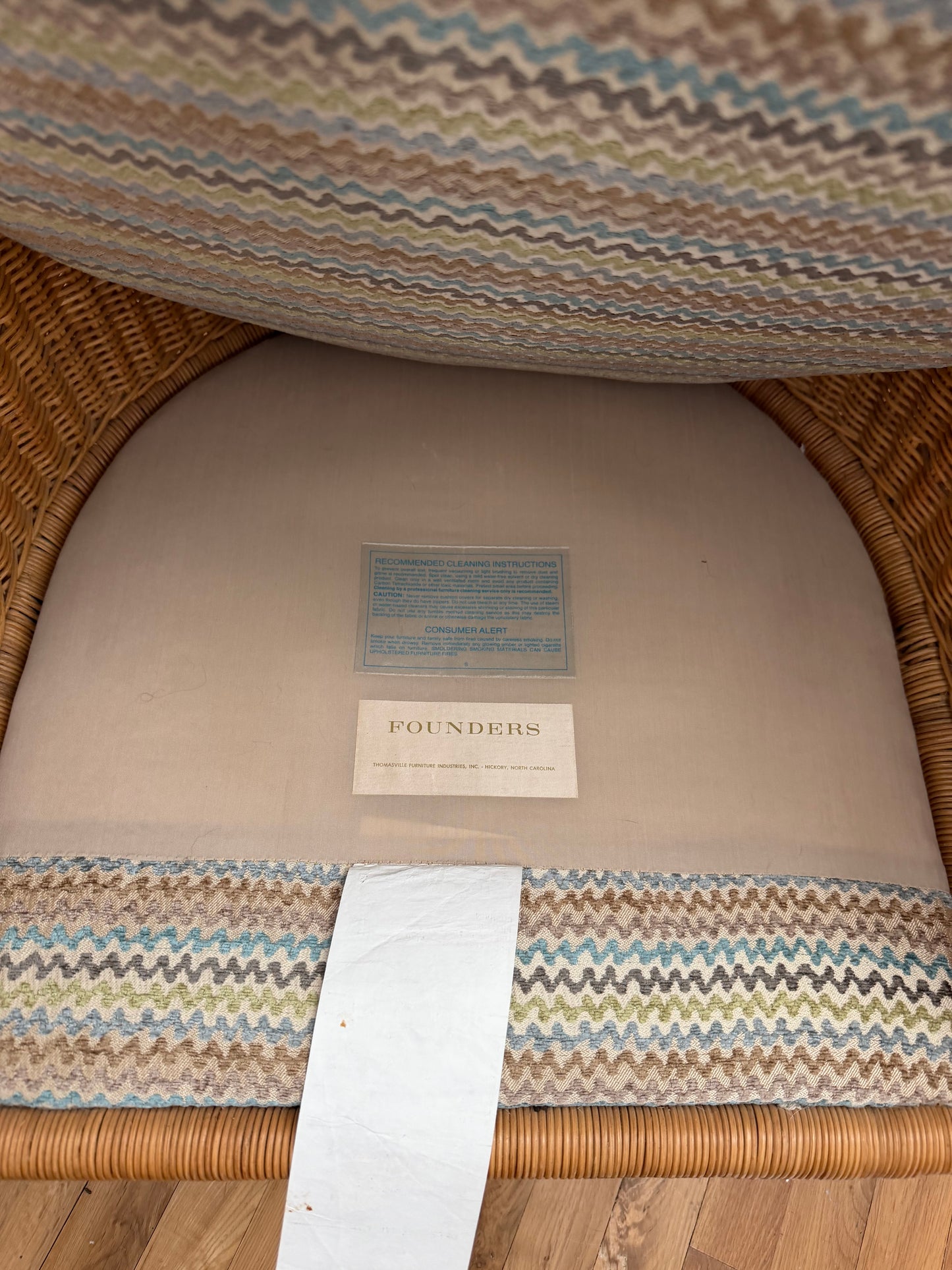 1970s Sculptural Wicker Lounge Chair by Founders