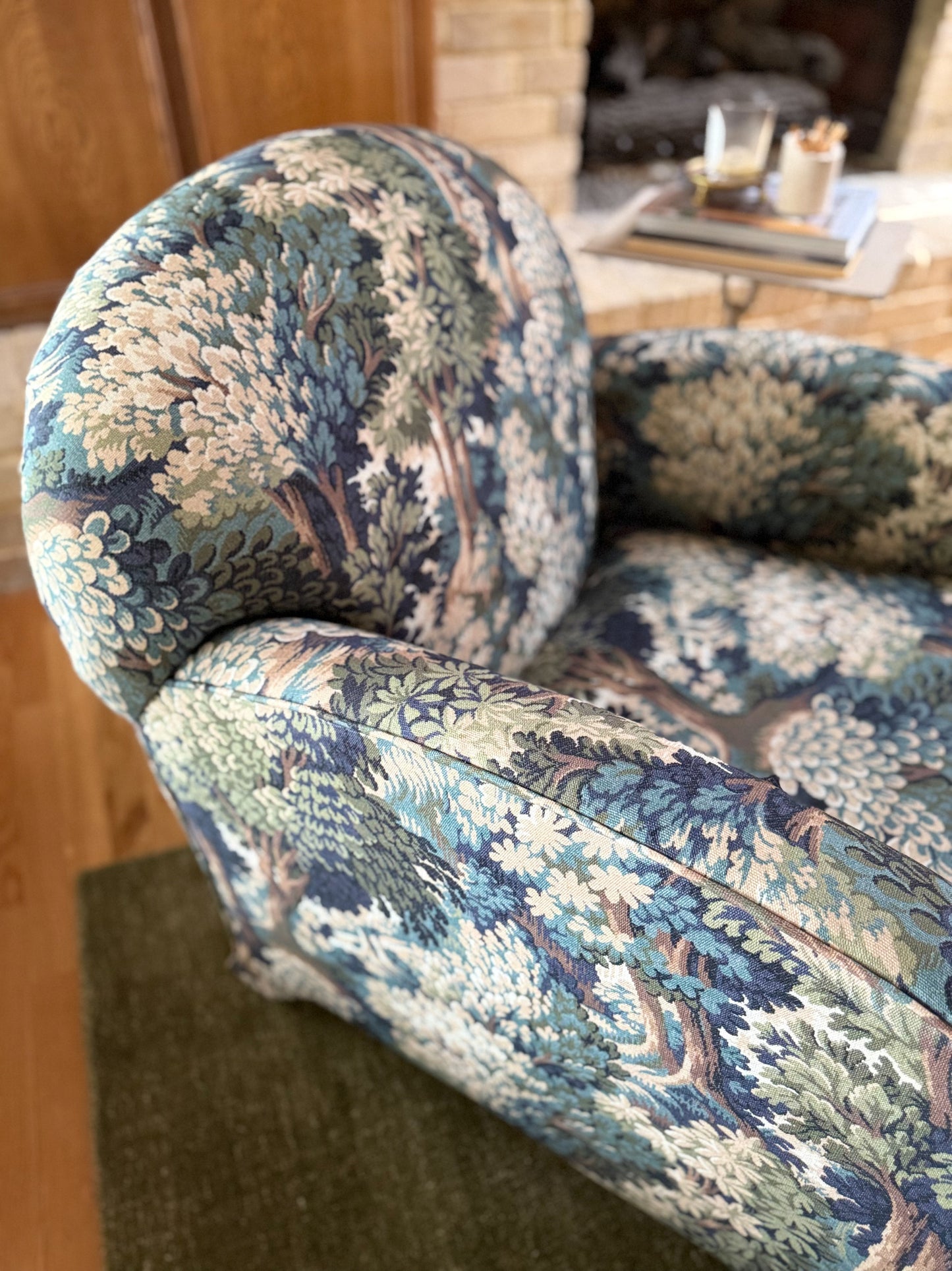 1980s Reupholstered Art Deco Style Club Chairs - a pair