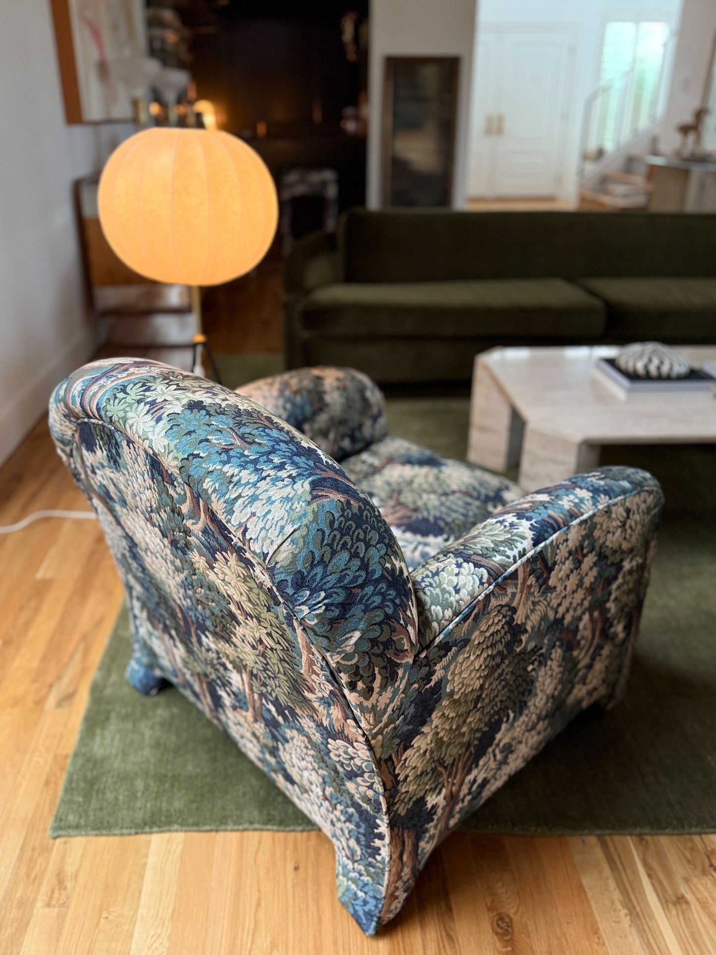 1980s Reupholstered Art Deco Style Club Chairs - a pair
