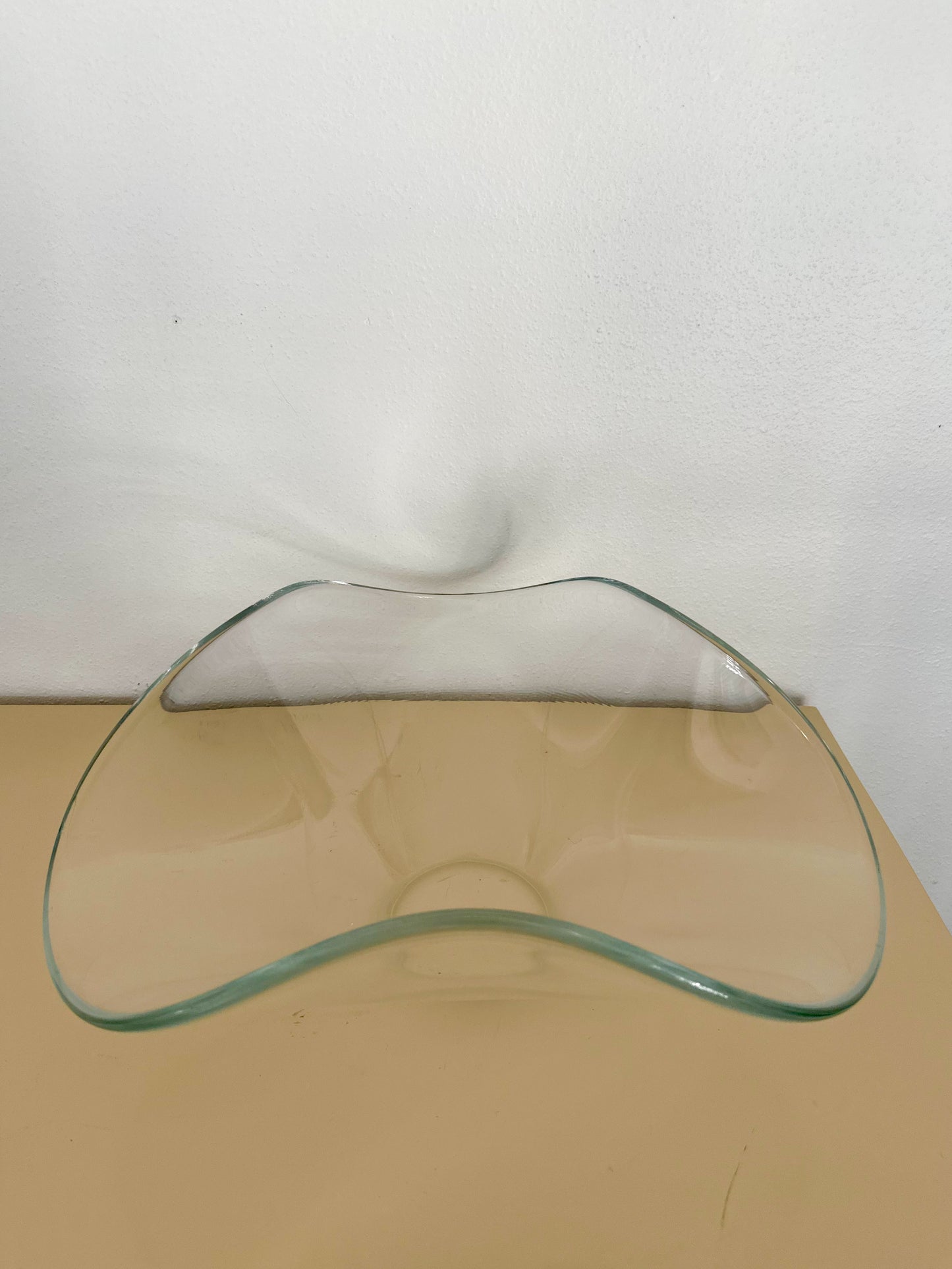 Vintage Large Art Glass Ruffled Bowl
