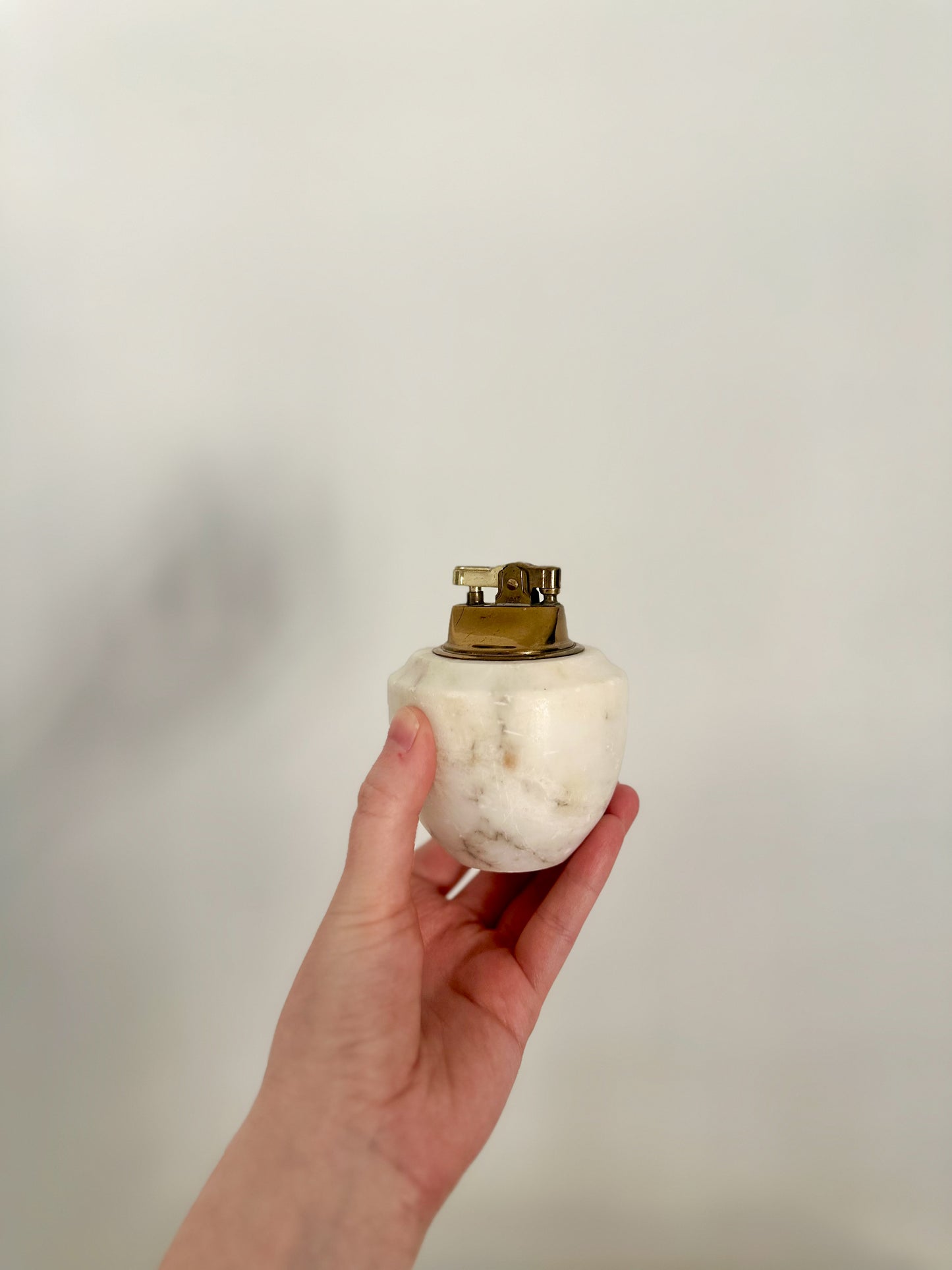 1960s Italian Marble and Brass Table Lighter