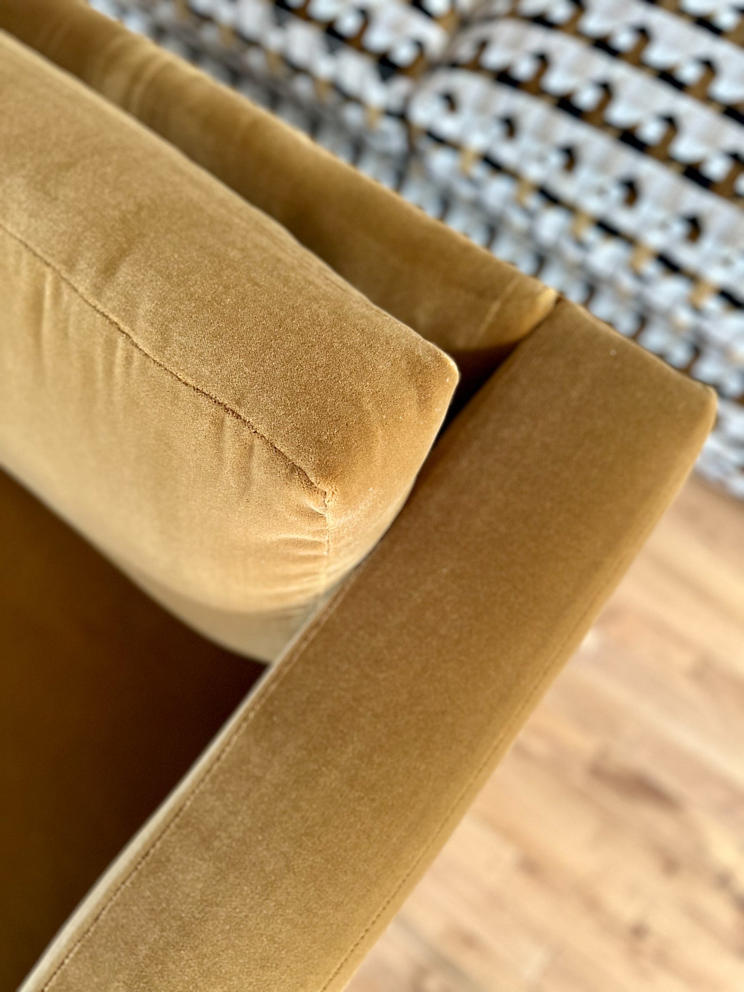 1970s Milo Baughman for Thayer Coggin Club Chair in New Honey Mohair