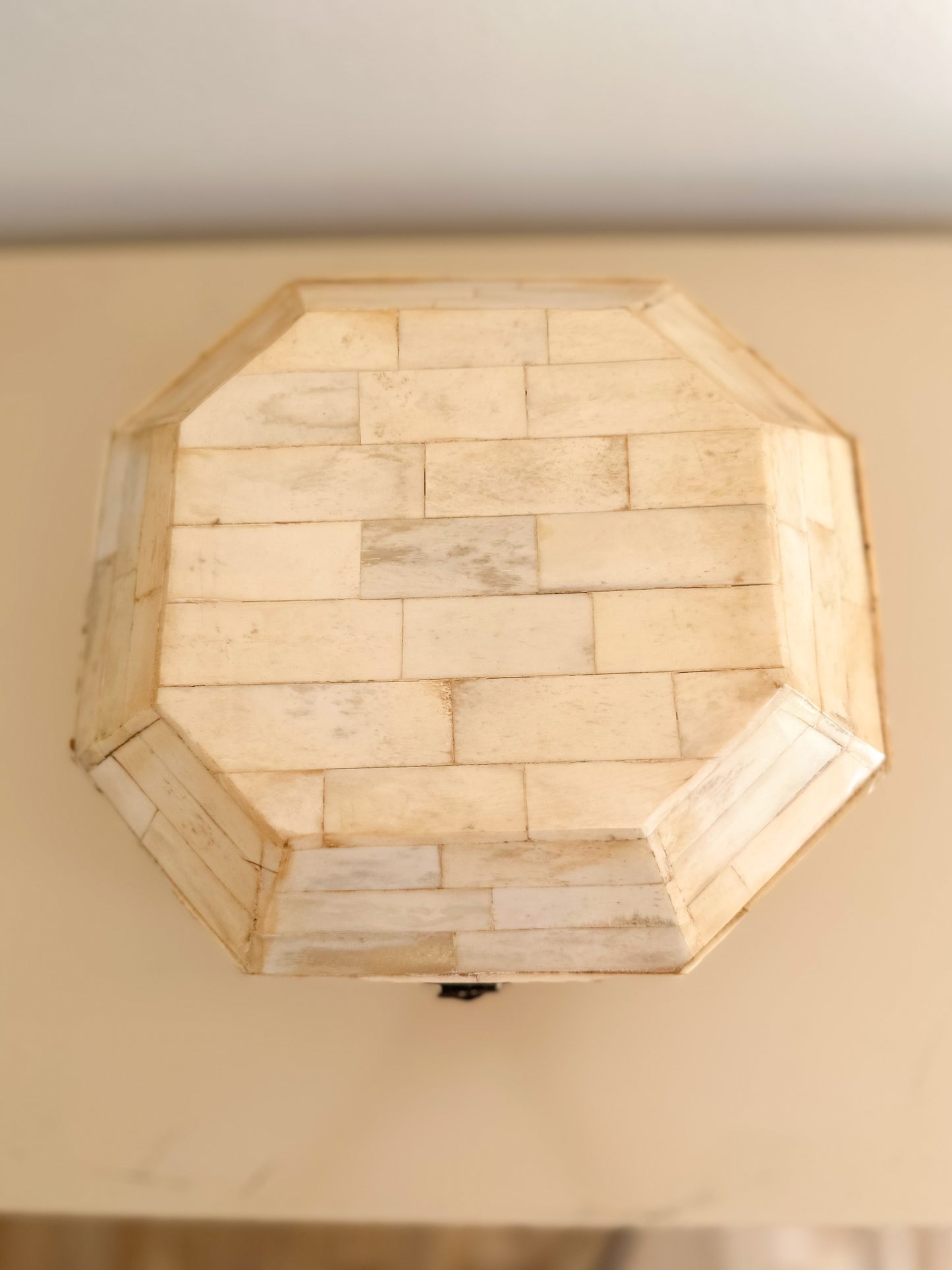 1980s Ivory Bone Octagonal Boxes - 2 Available