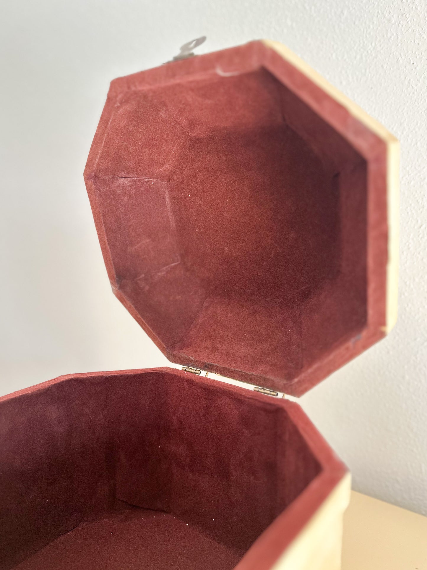 1980s Ivory Bone Octagonal Boxes - 2 Available