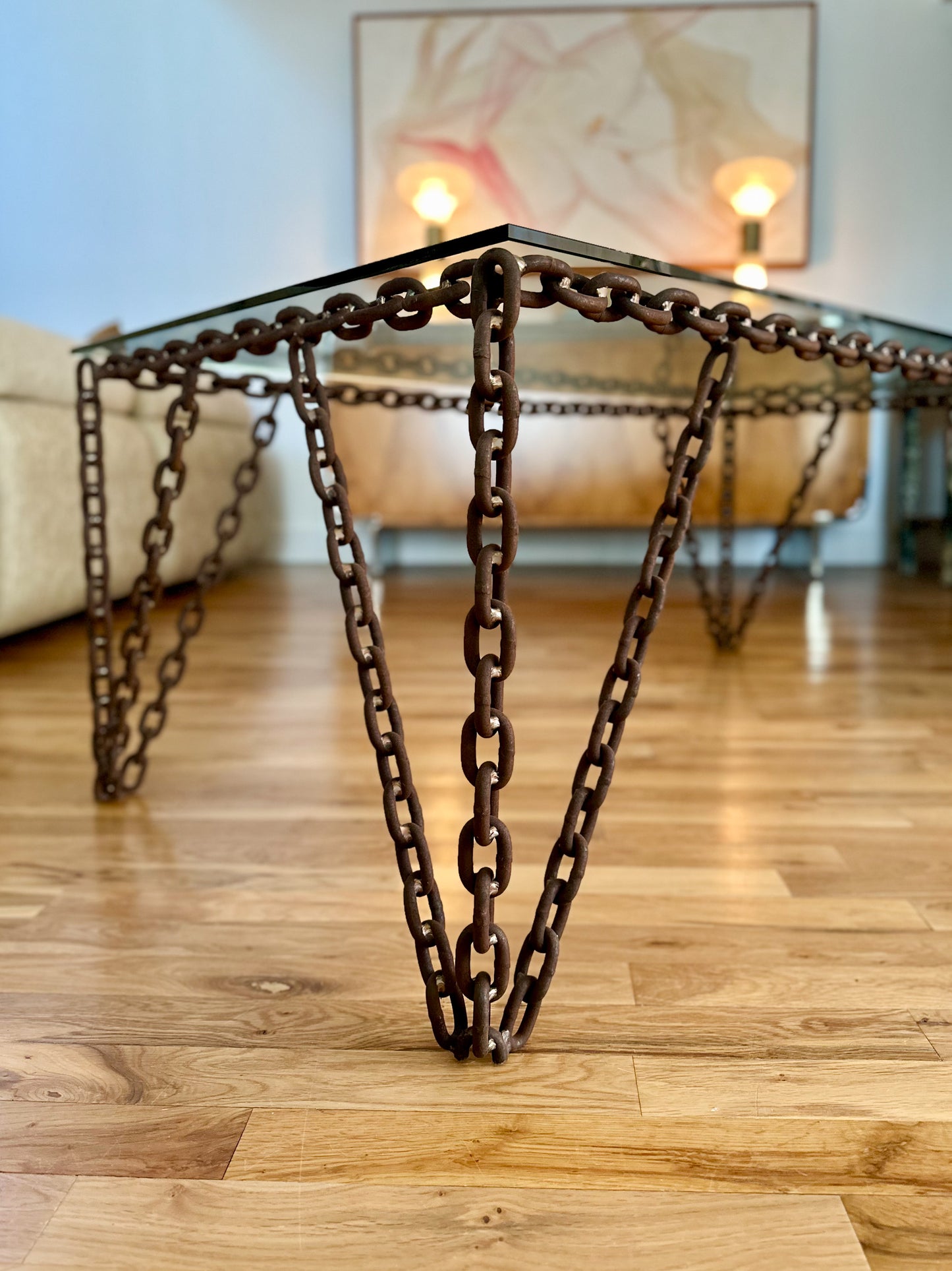 Vintage Studio-Made Chain Link Coffee Table