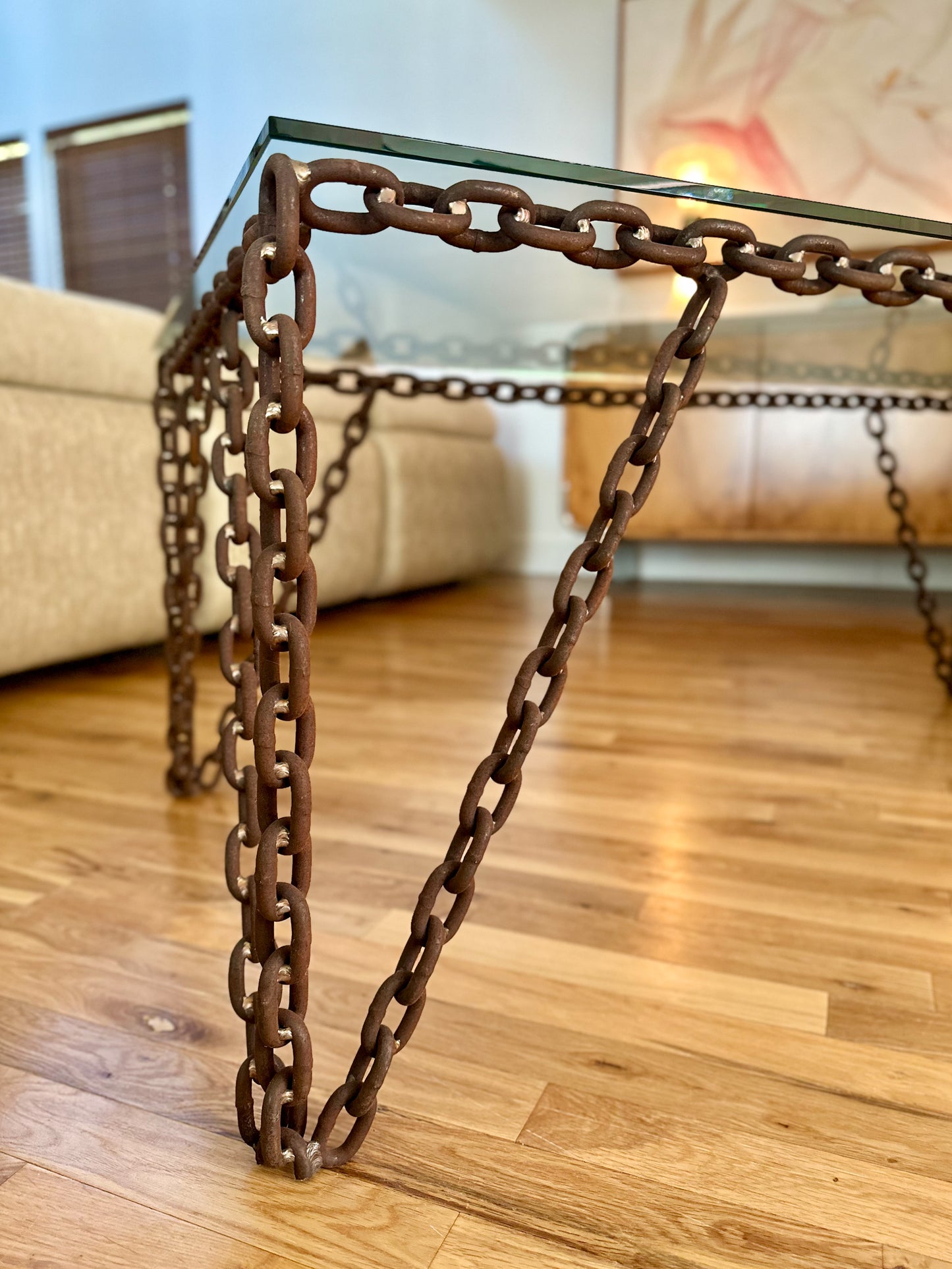 Vintage Studio-Made Chain Link Coffee Table