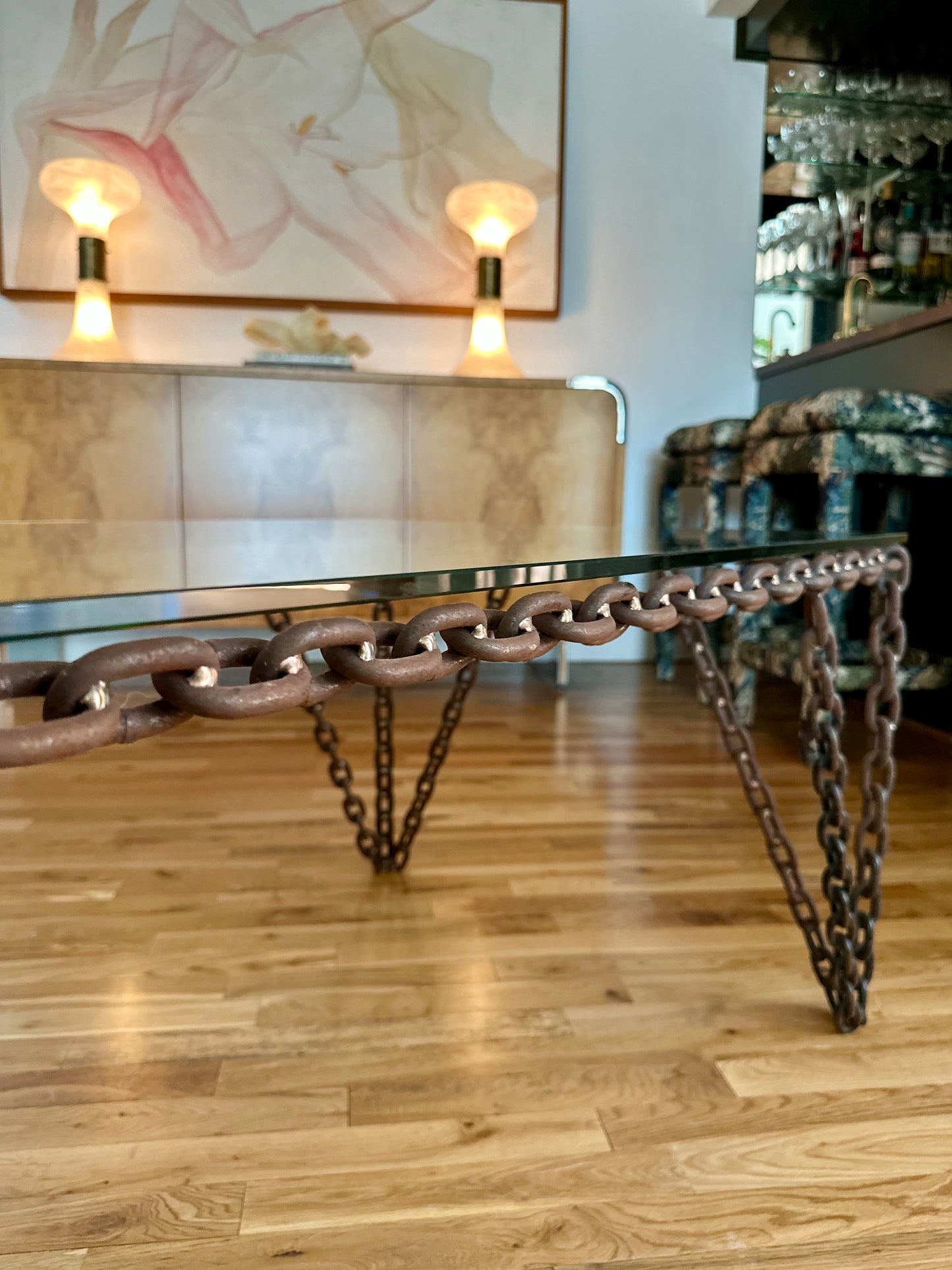 Vintage Studio-Made Chain Link Coffee Table