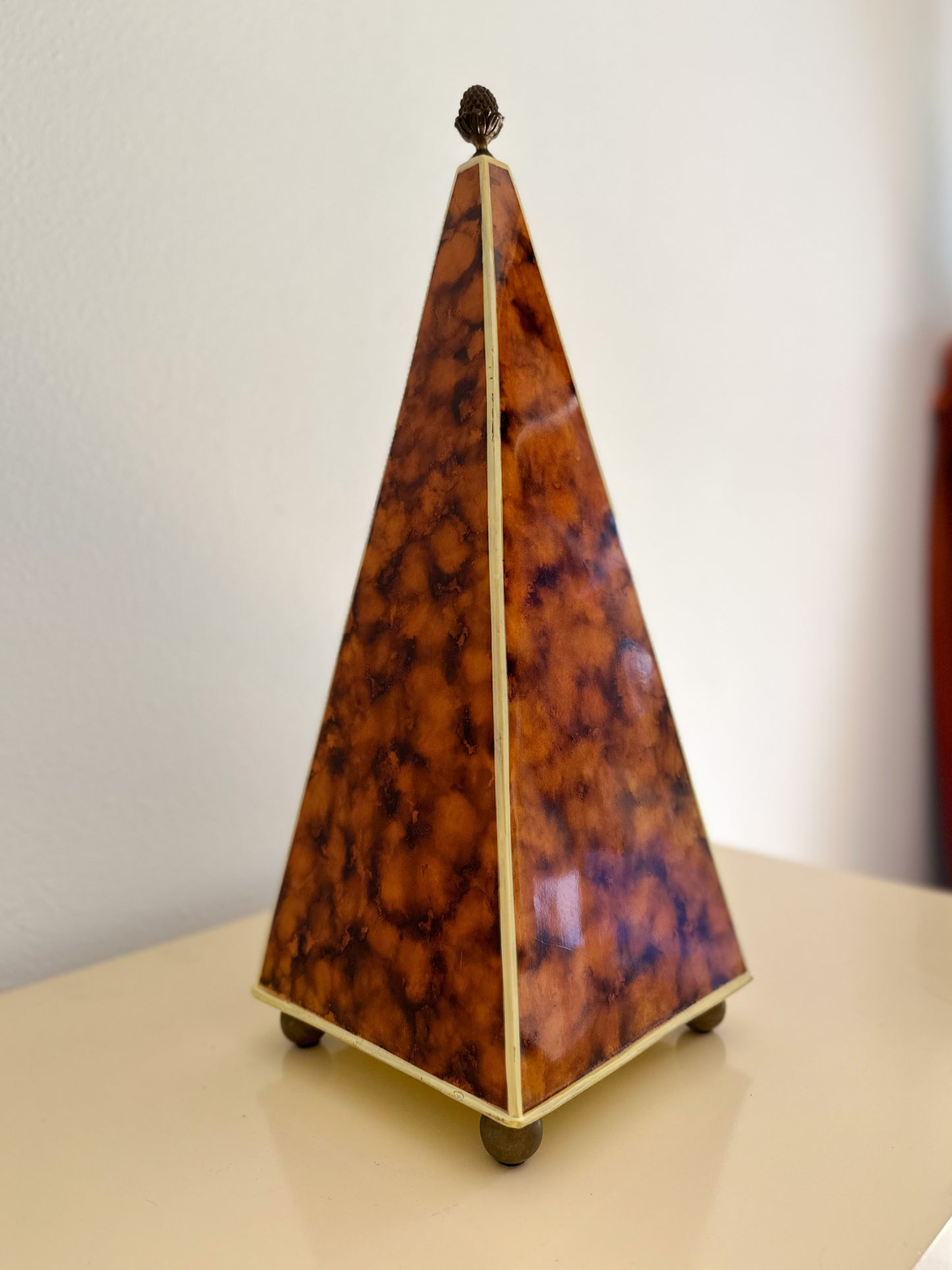 1980s Maitland Smith Hand Painted Obelisk