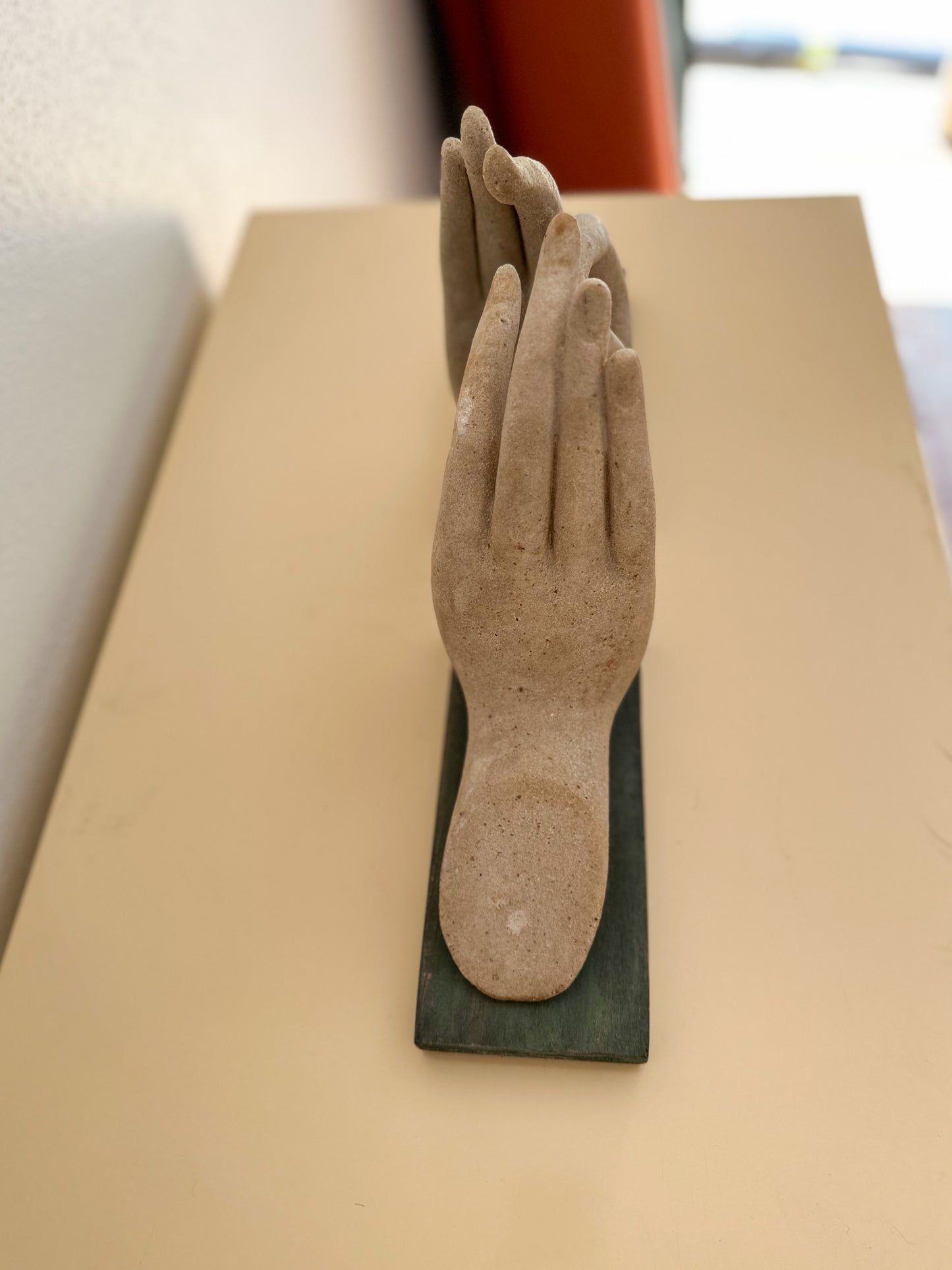 1980s Composite Hand Sculptures / Bookends