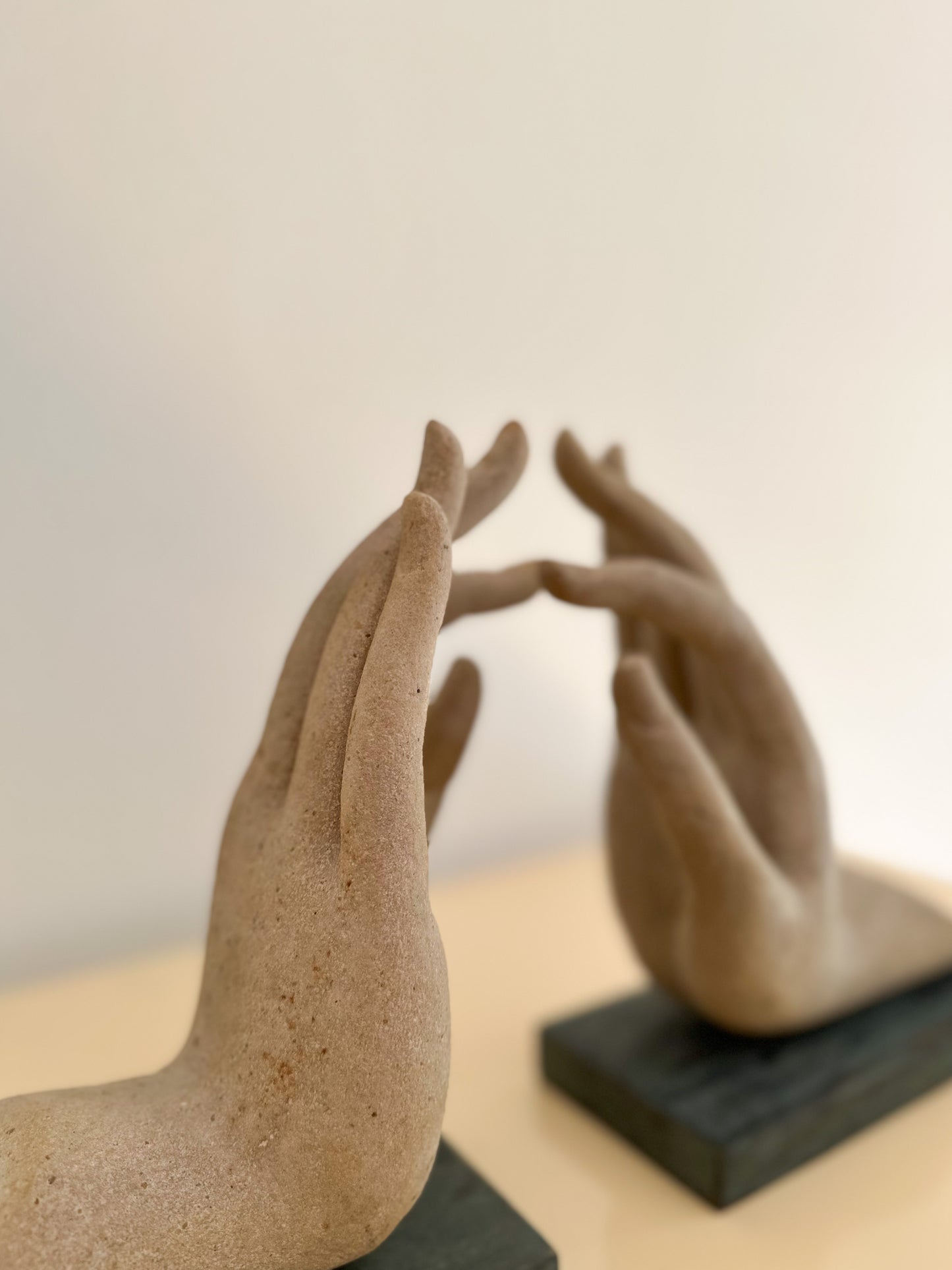 1980s Composite Hand Sculptures / Bookends