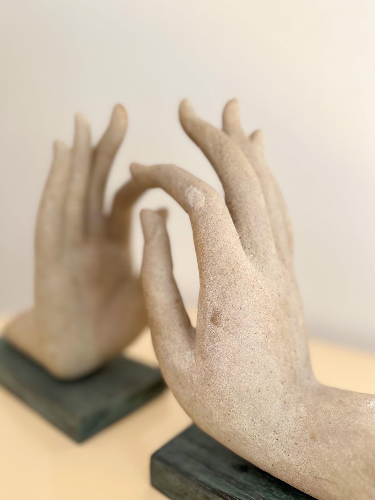 1980s Composite Hand Sculptures / Bookends