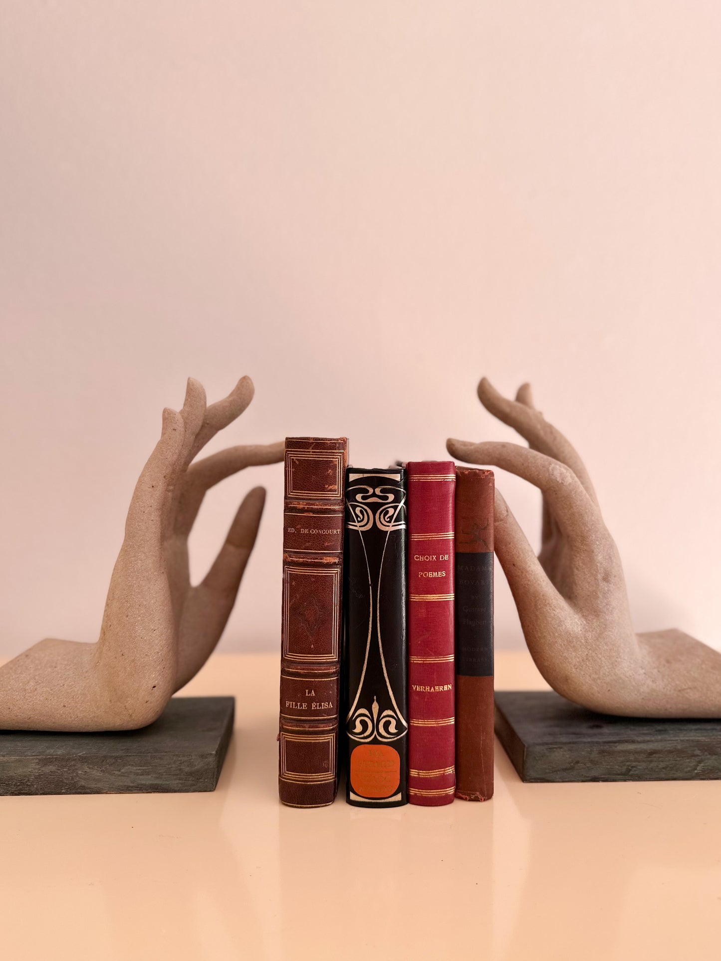 1980s Composite Hand Sculptures / Bookends