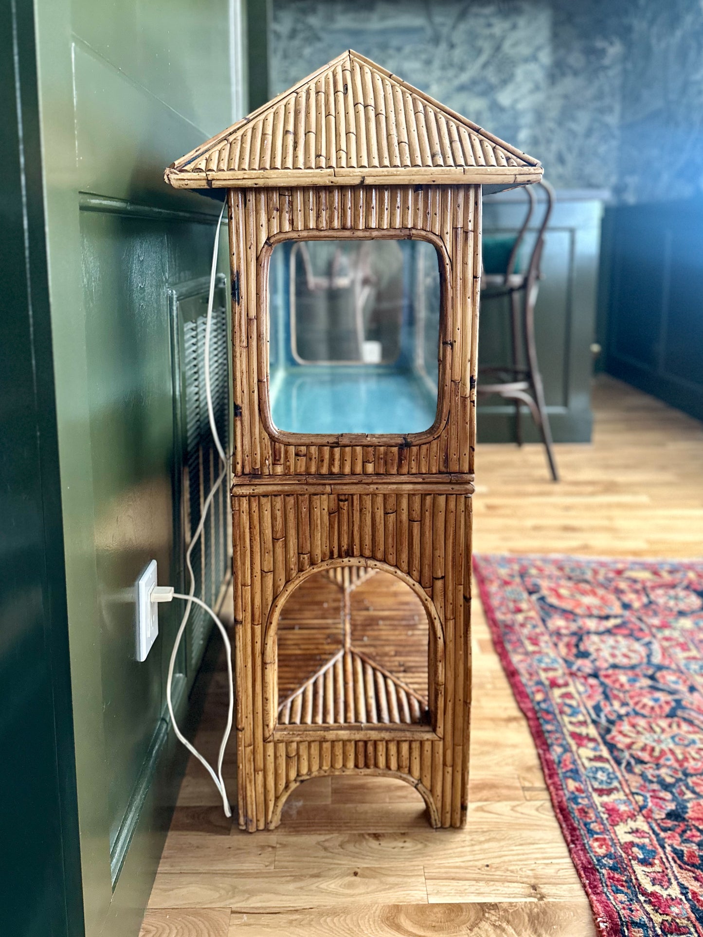 1950s Pagoda Style Split Bamboo Aquarium