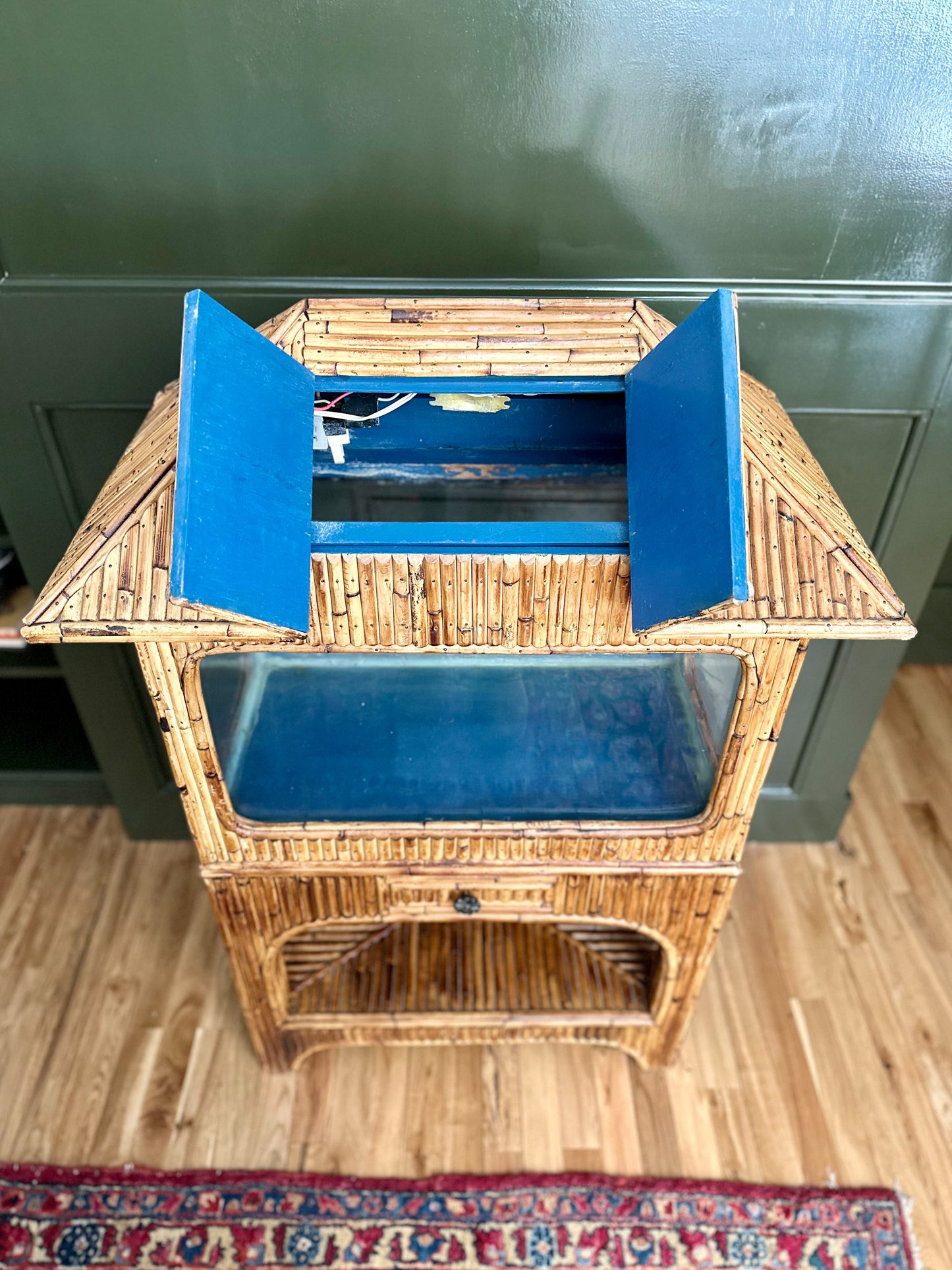 1950s Pagoda Style Split Bamboo Aquarium