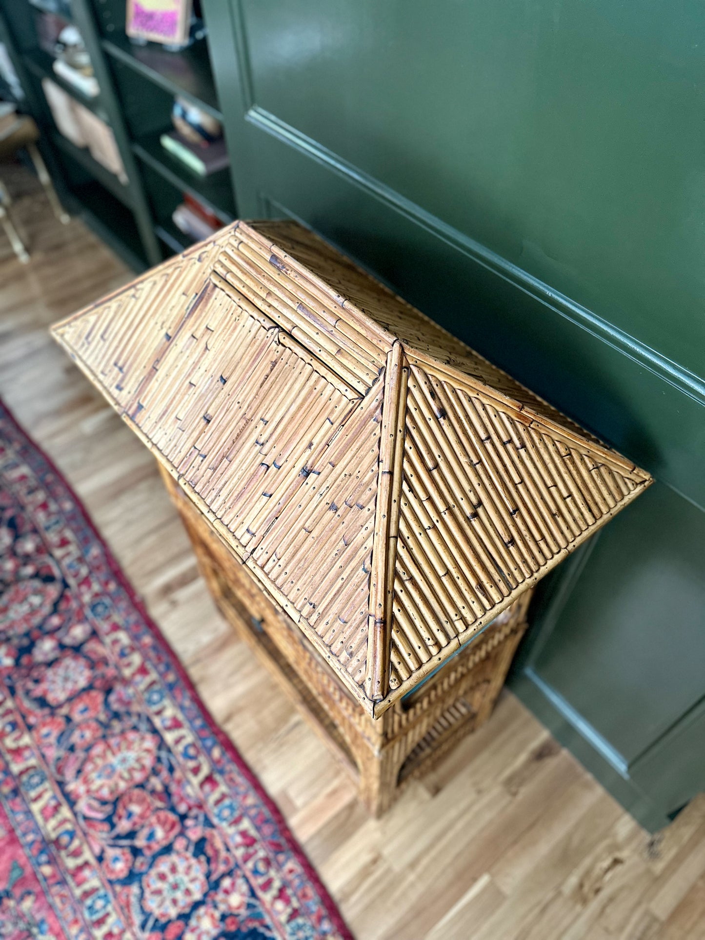 1950s Pagoda Style Split Bamboo Aquarium
