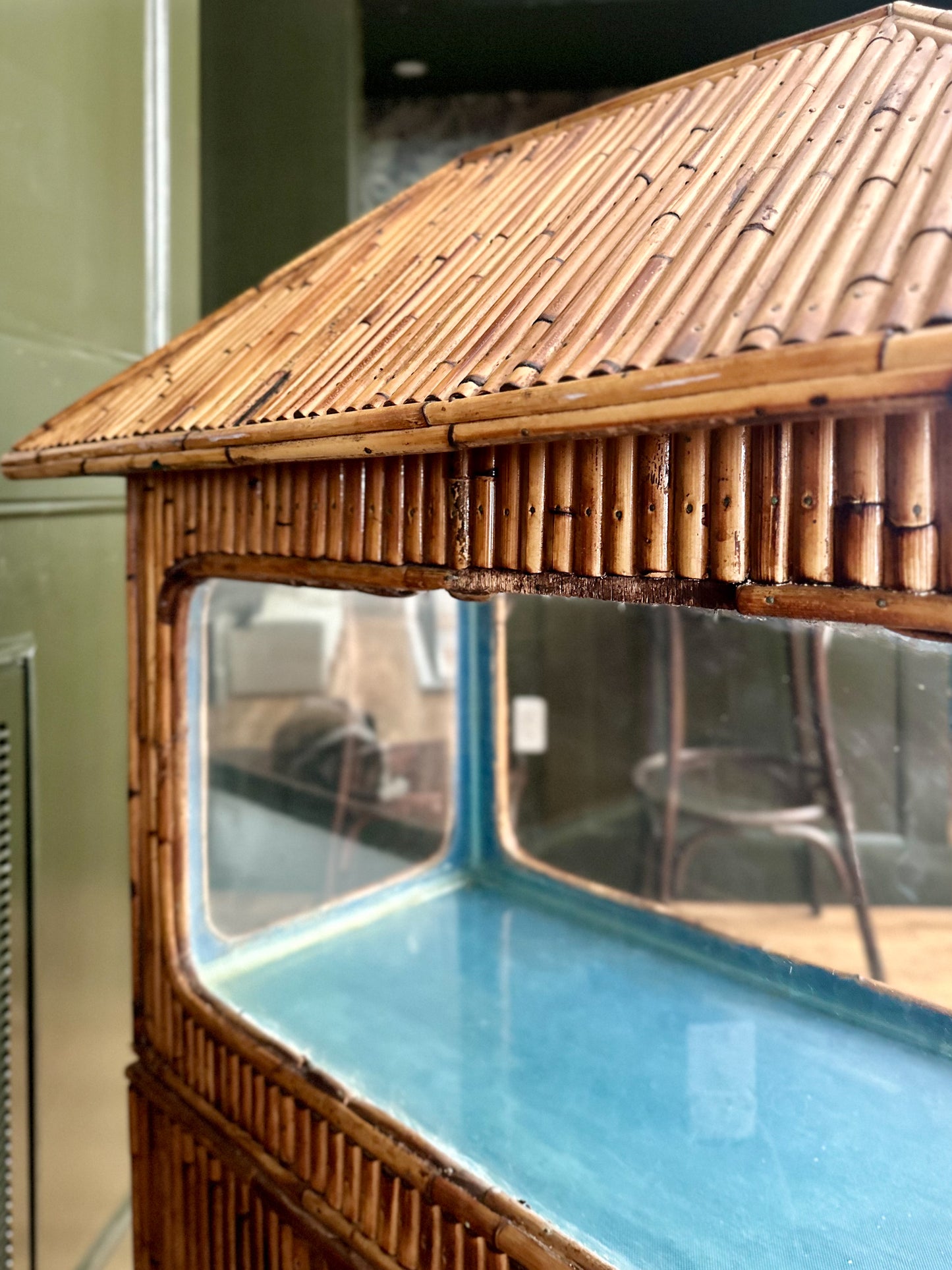 1950s Pagoda Style Split Bamboo Aquarium
