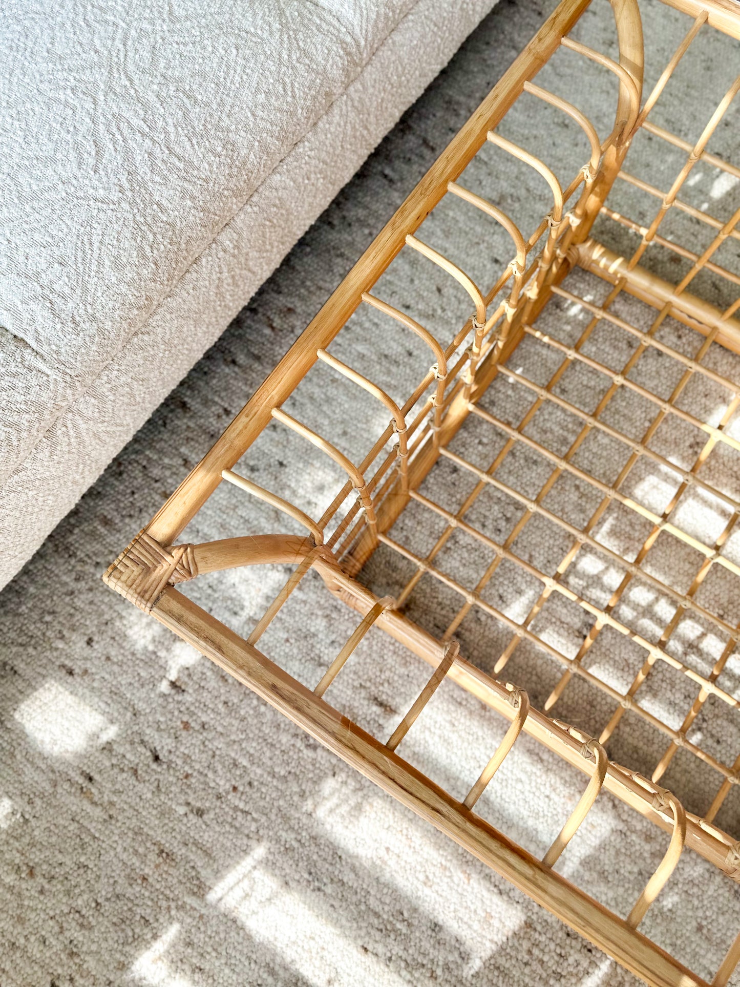 1980s Coastal Modern Bamboo Coffee Table