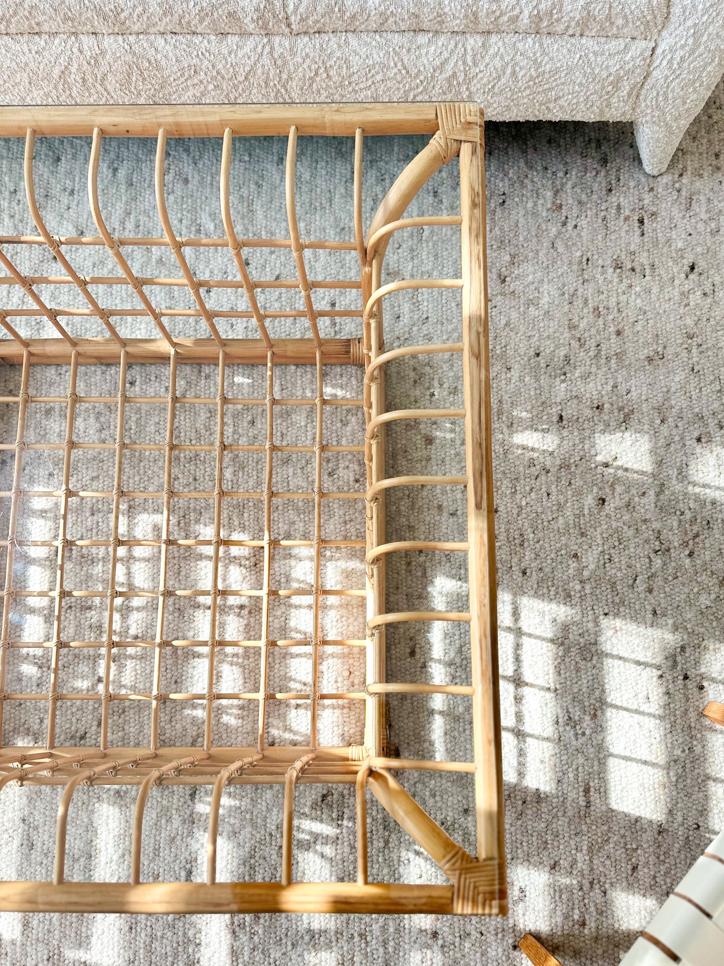 1980s Coastal Modern Bamboo Coffee Table