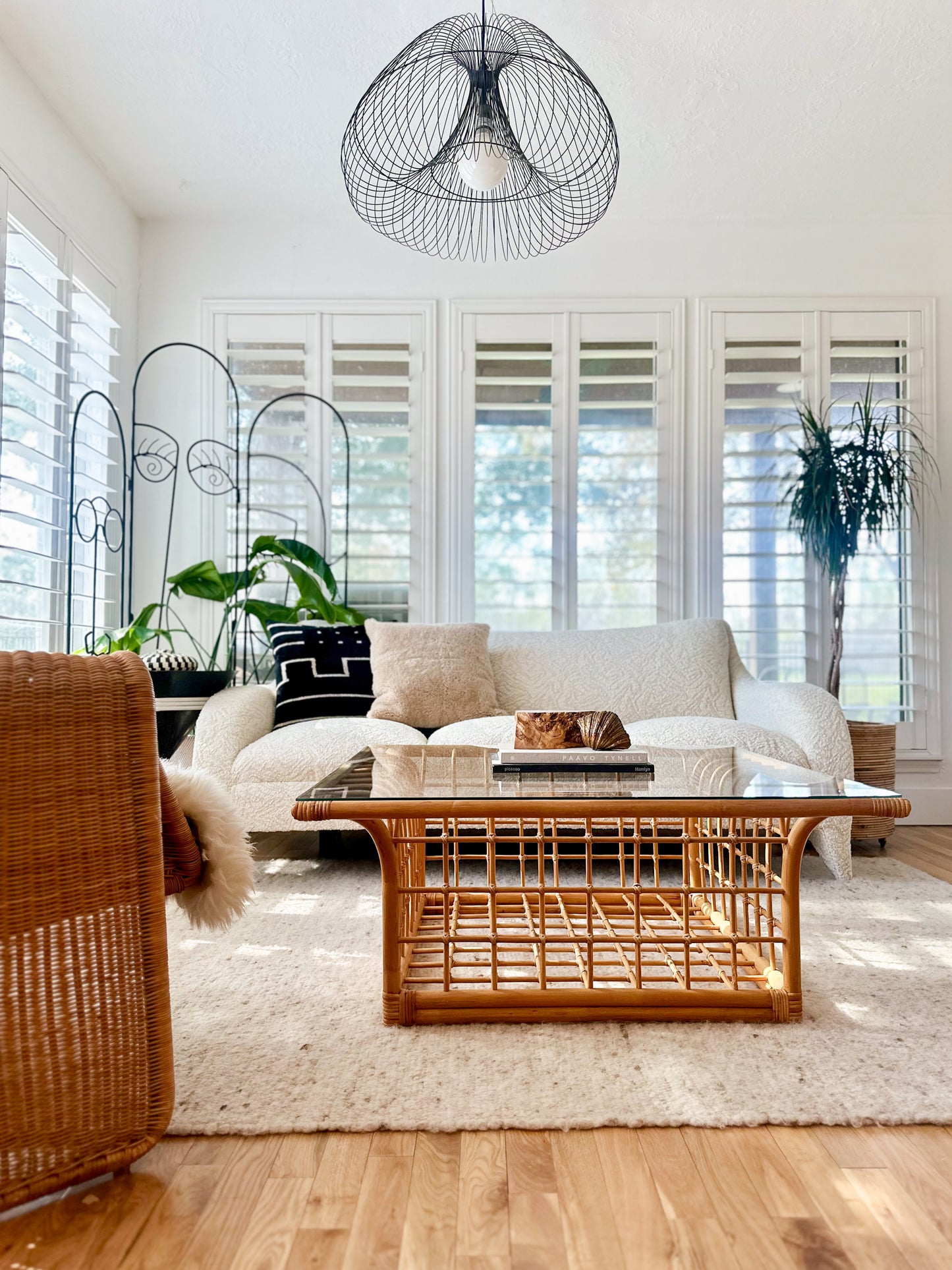 1980s Coastal Modern Bamboo Coffee Table