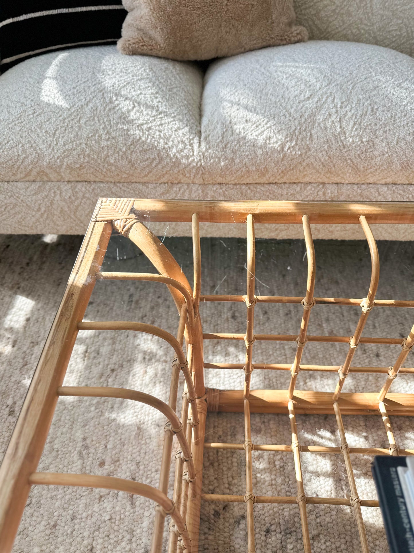 1980s Coastal Modern Bamboo Coffee Table