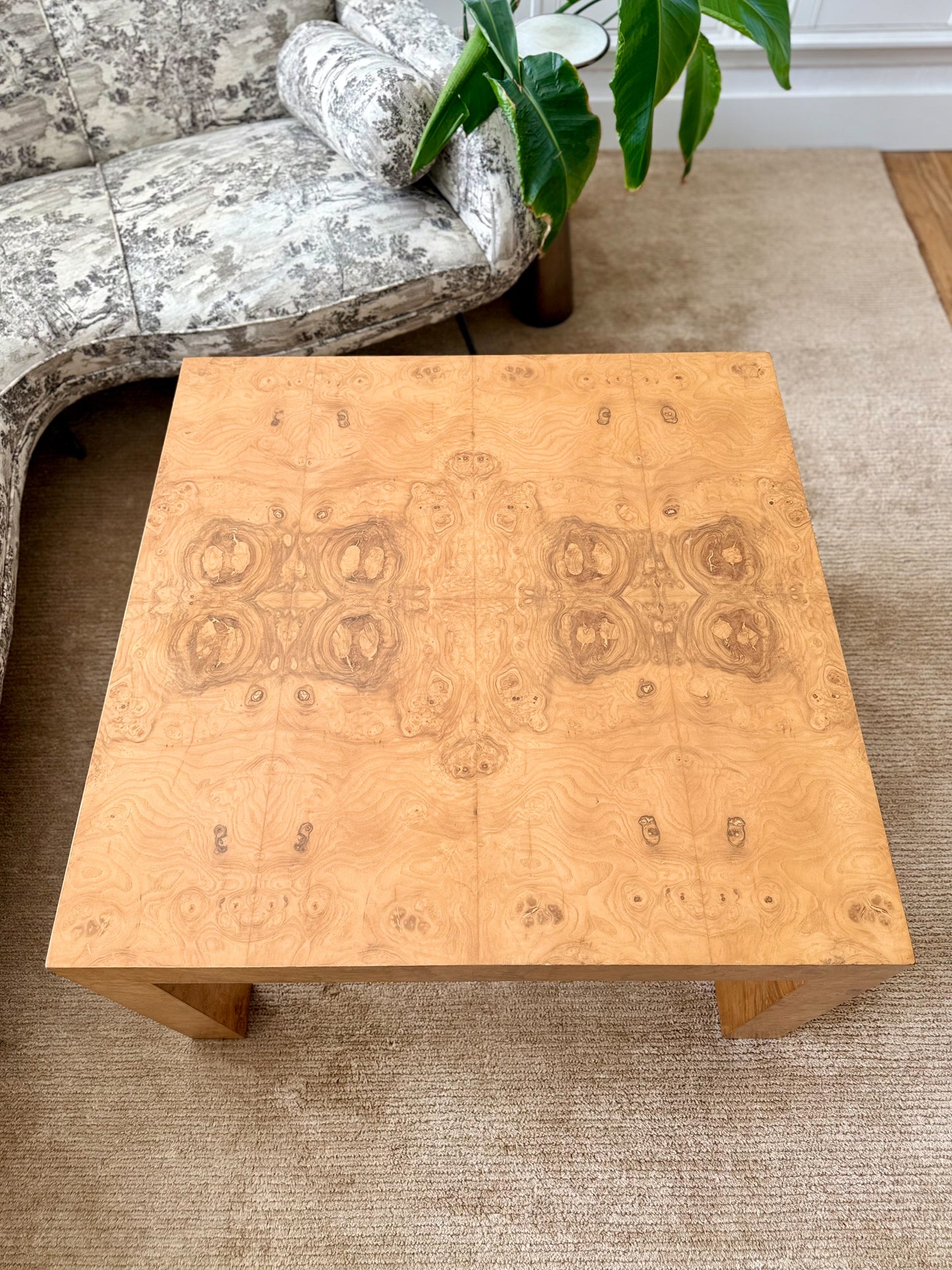1970s Burlwood Cocktail Table
