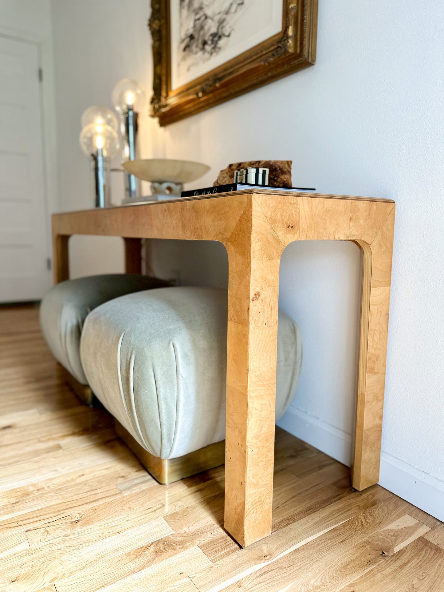 1980s Henredon 'Scene Two' Burlwood Console
