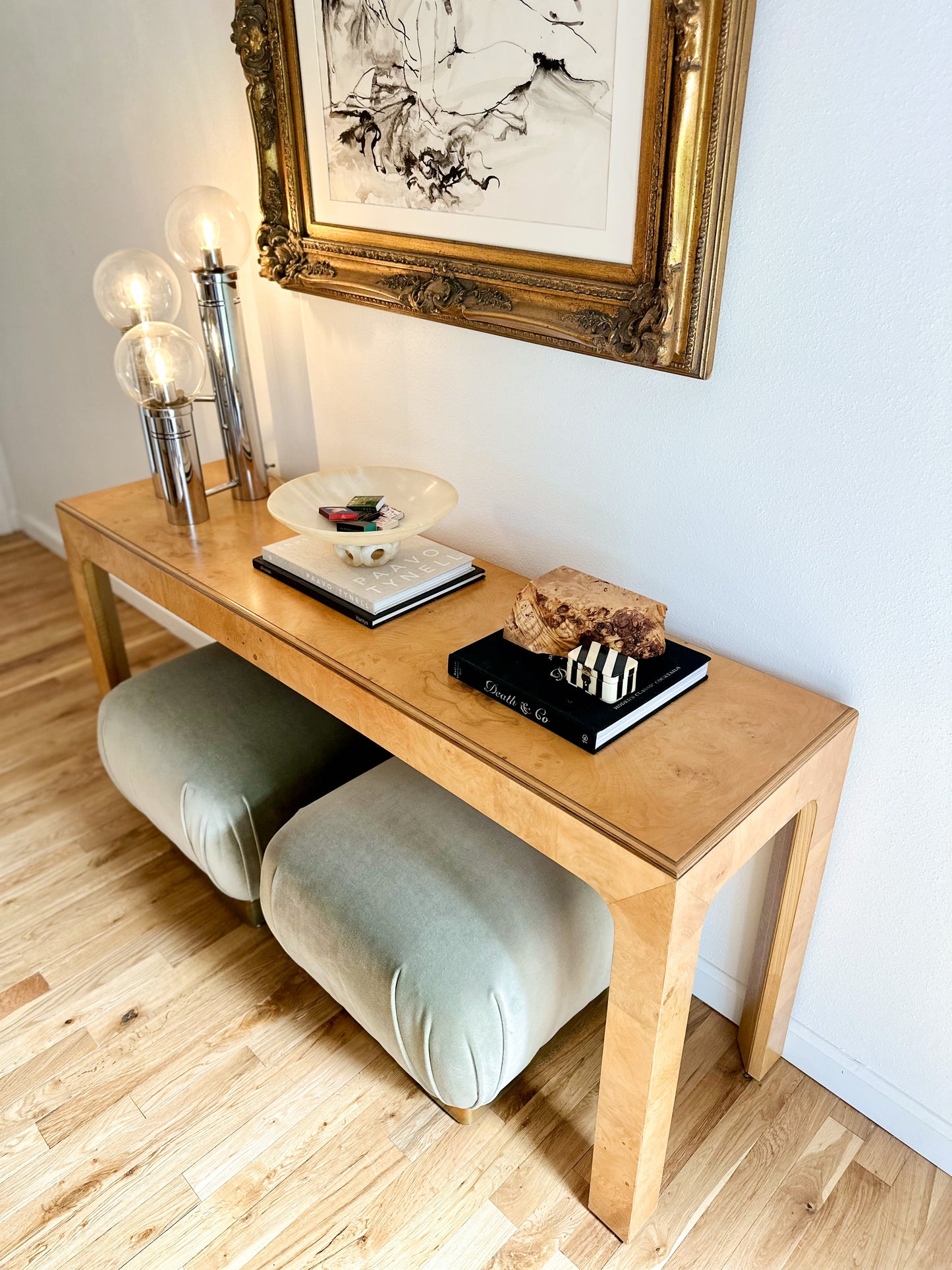 1980s Henredon 'Scene Two' Burlwood Console