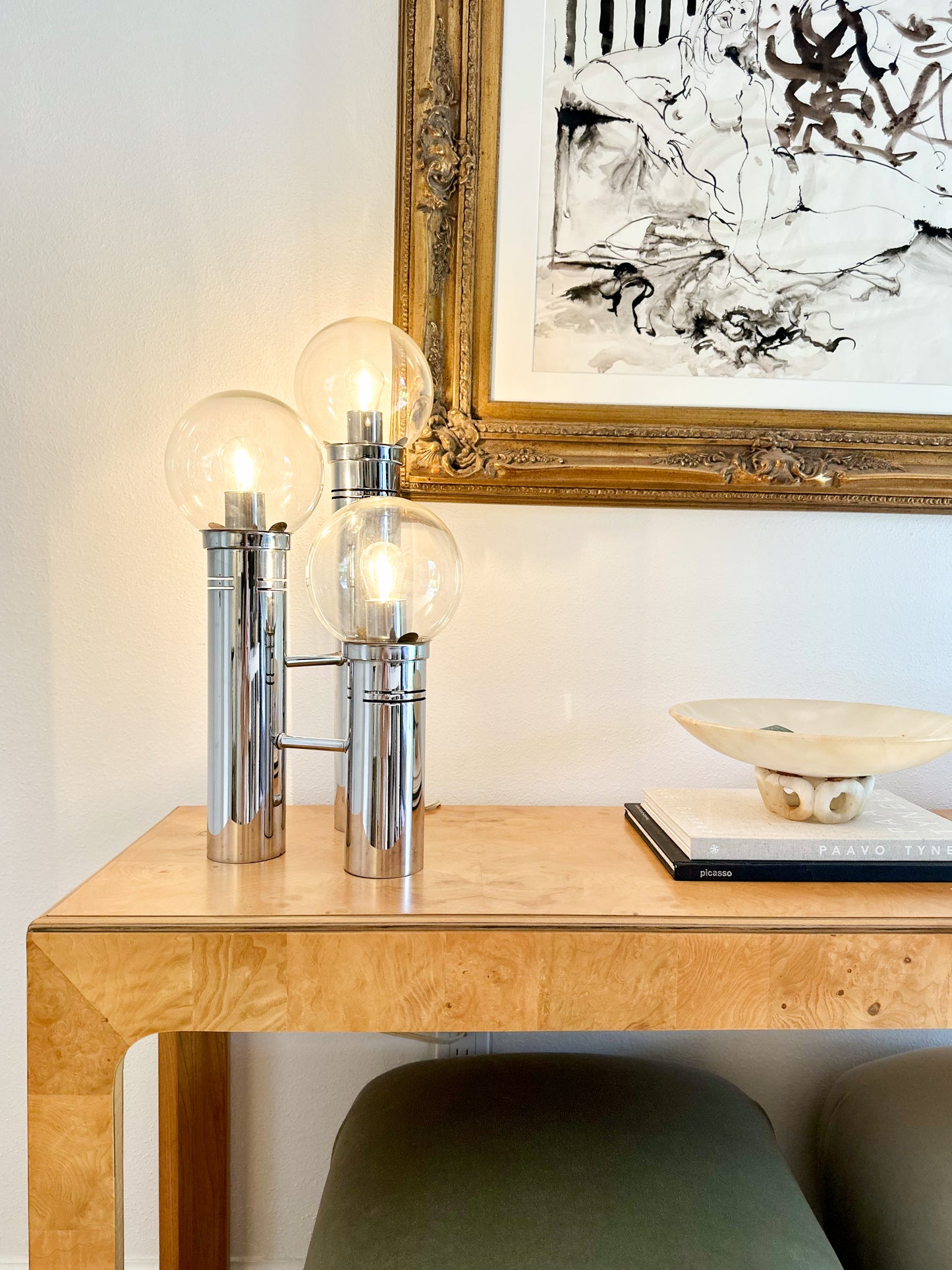 1980s Henredon 'Scene Two' Burlwood Console