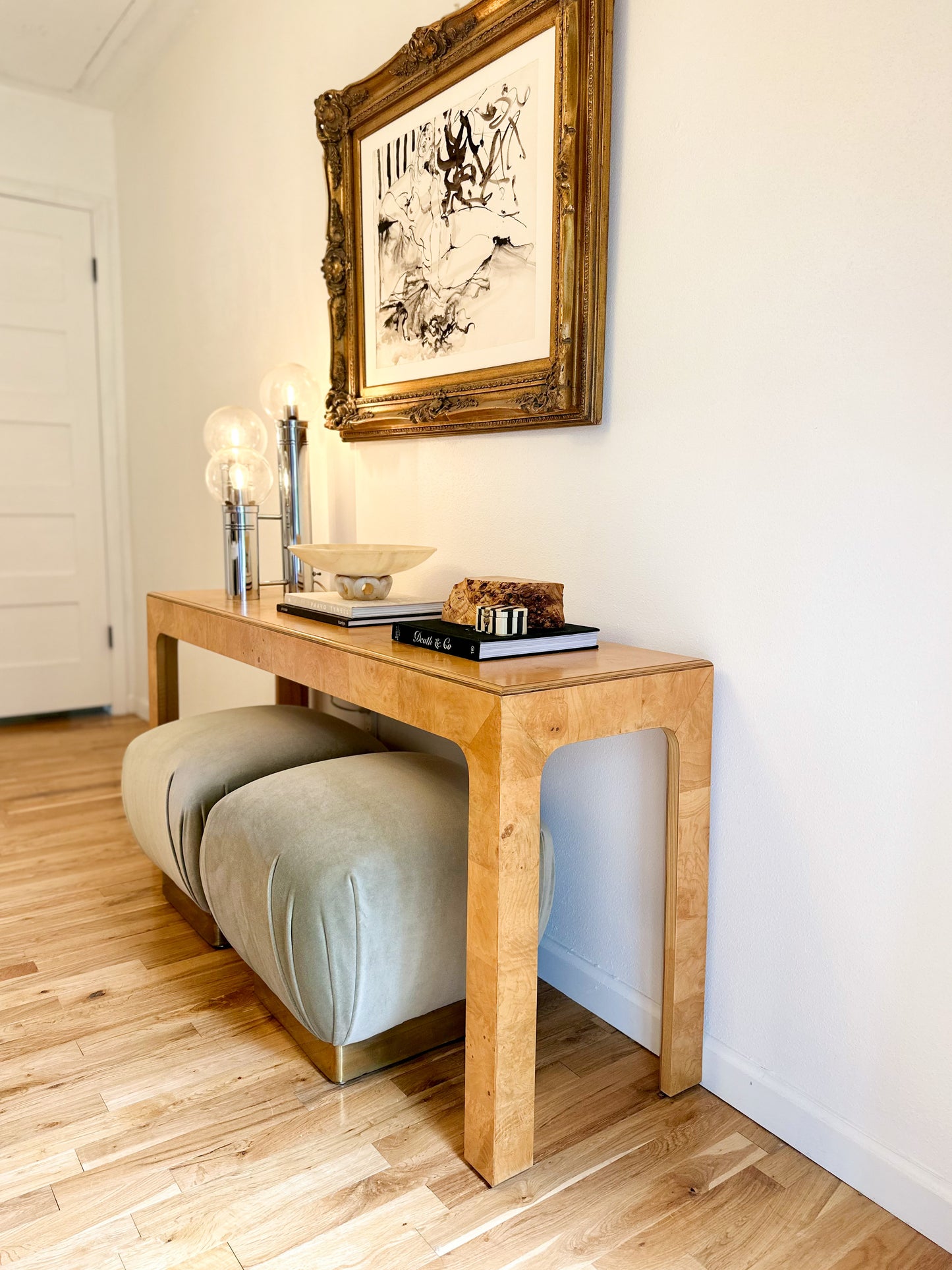 1980s Henredon 'Scene Two' Burlwood Console