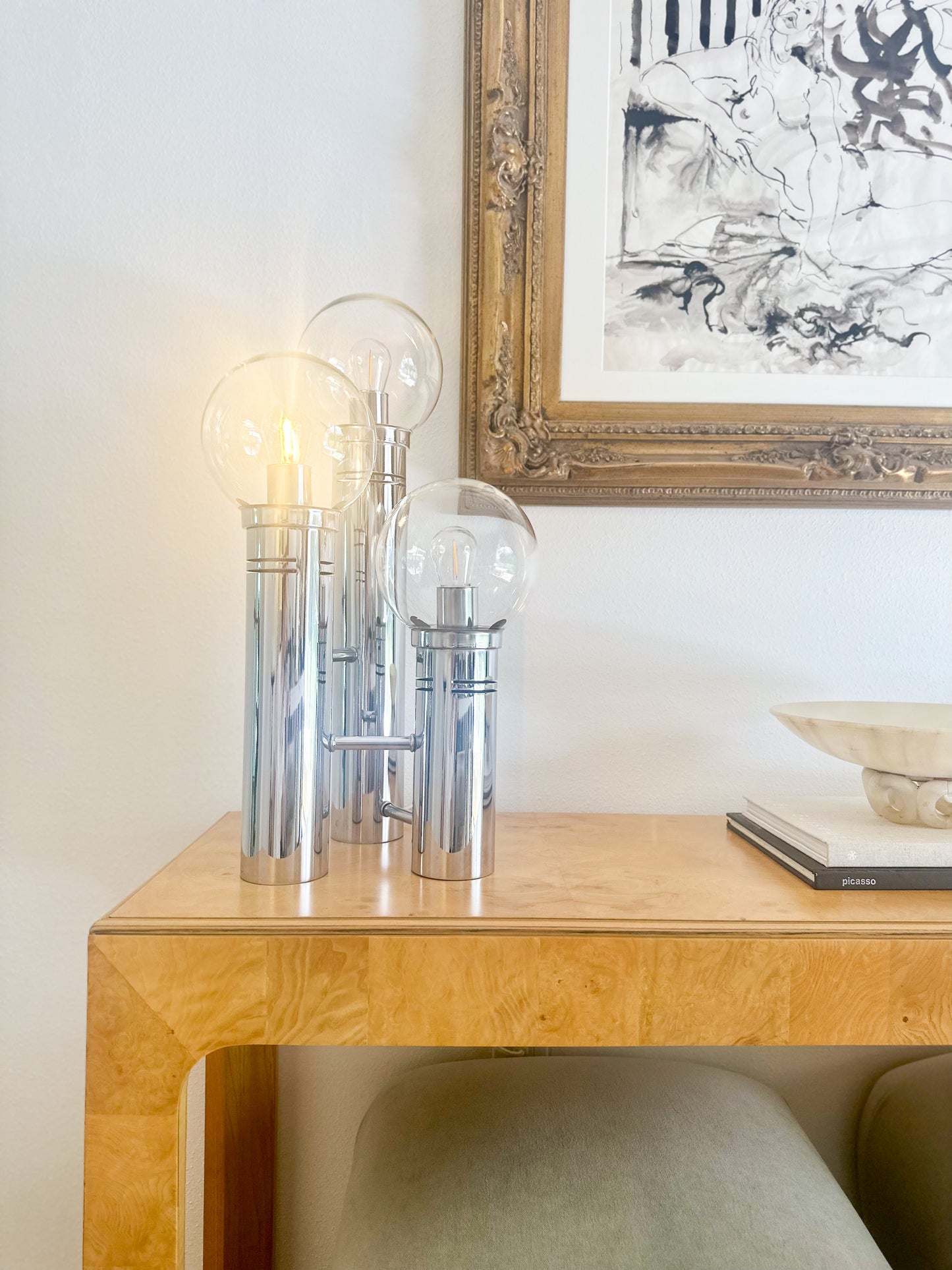 1960s Atomic Style Chrome Table Lamp