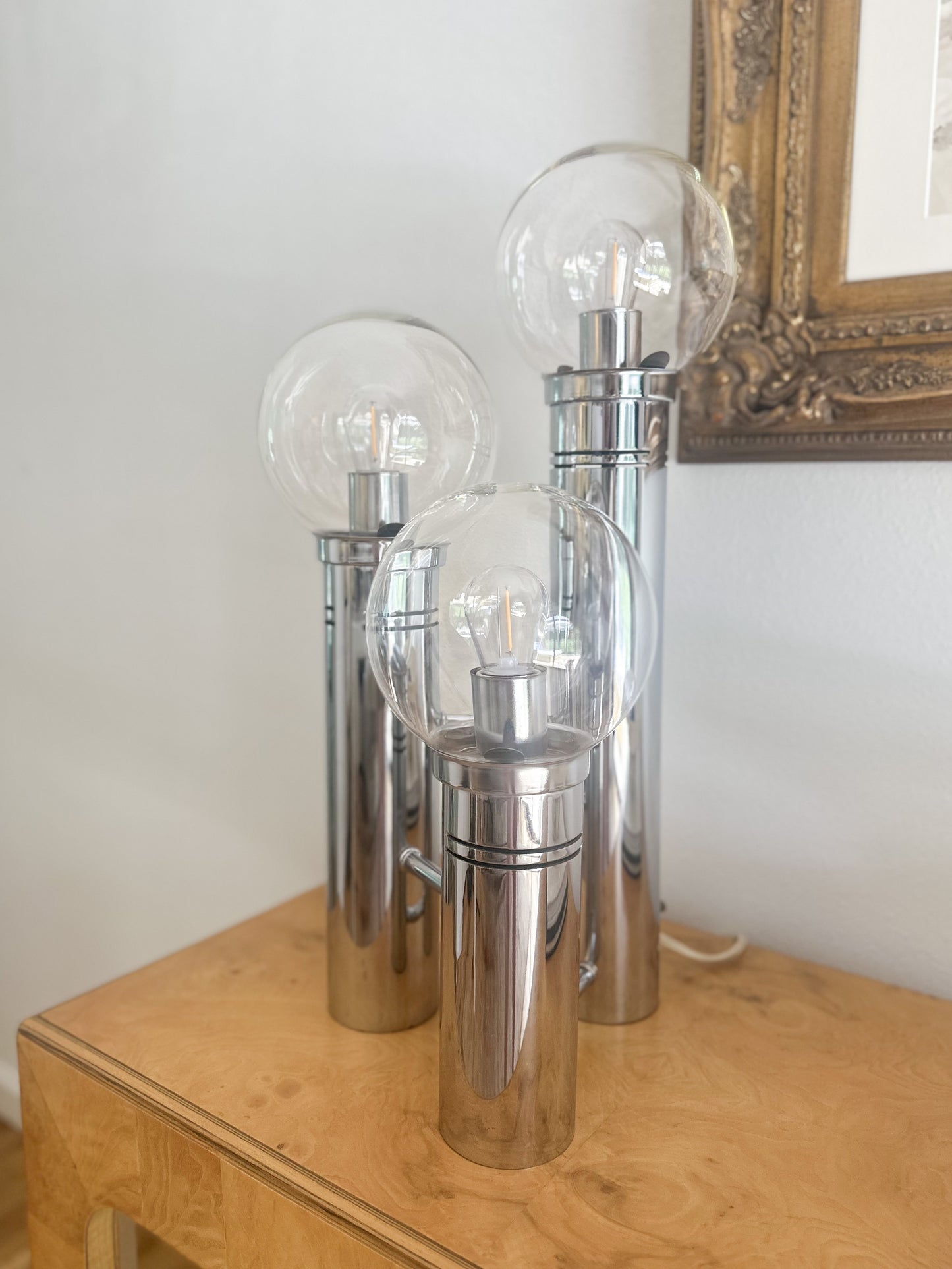 1960s Atomic Style Chrome Table Lamp