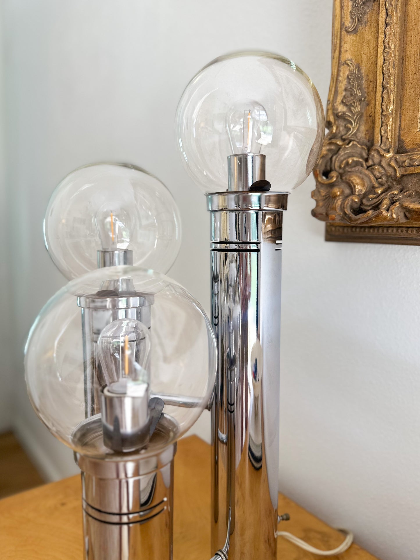 1960s Atomic Style Chrome Table Lamp