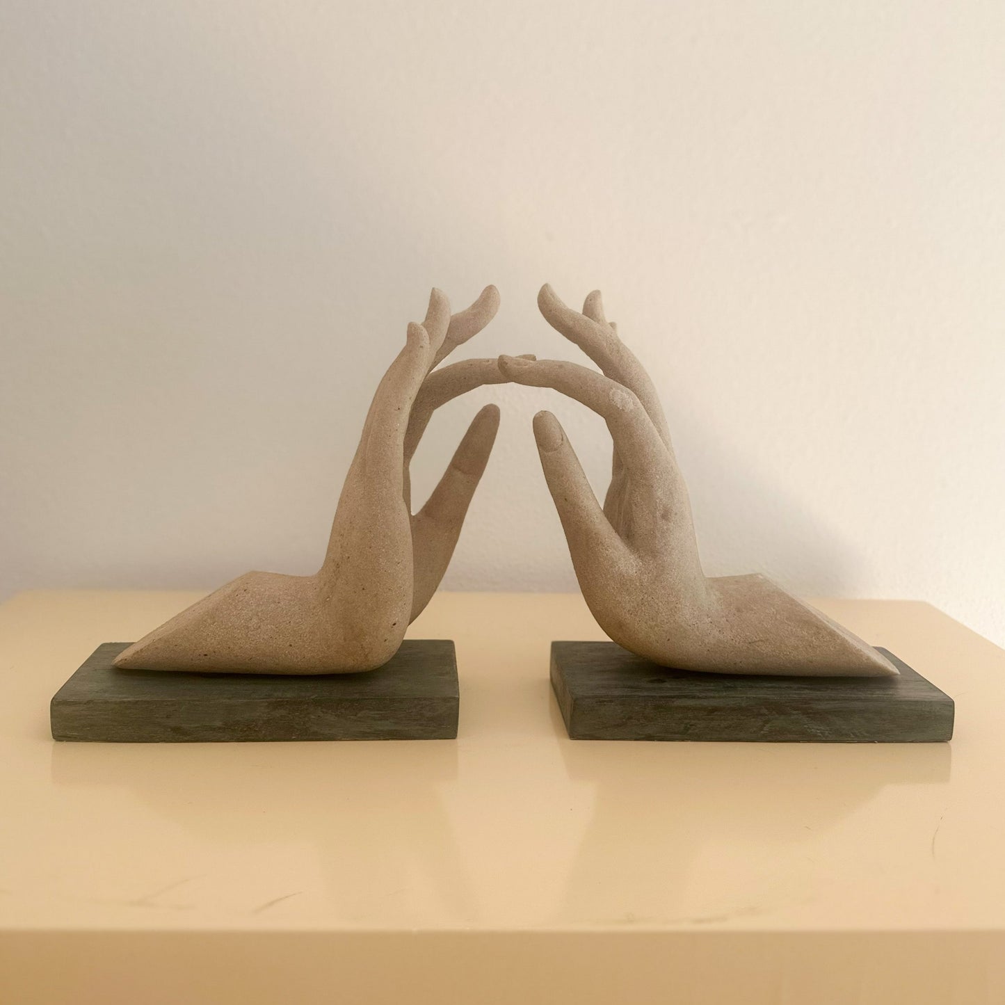 1980s Composite Hand Sculptures / Bookends