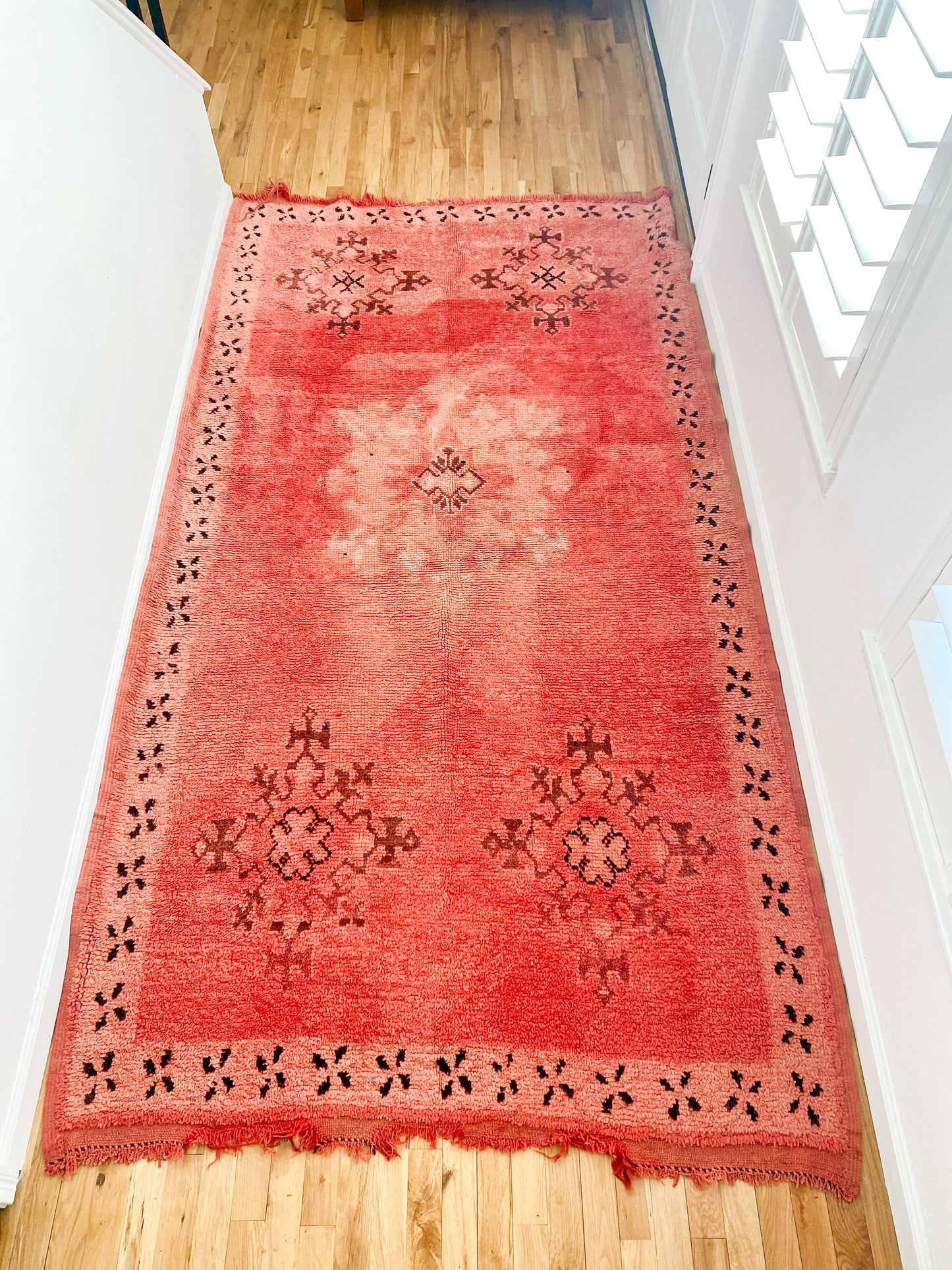 1990s Vintage Handwoven Wool Moroccan Berber Rug