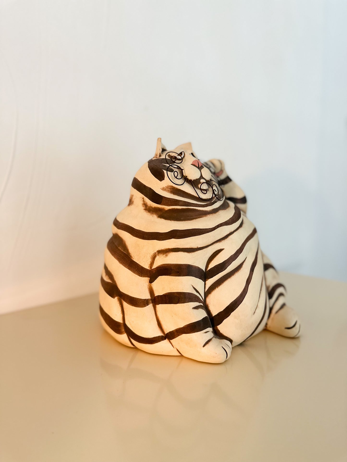 1980s C. Butler Jones Signed "Fat Cat" Ceramic Piggy Bank