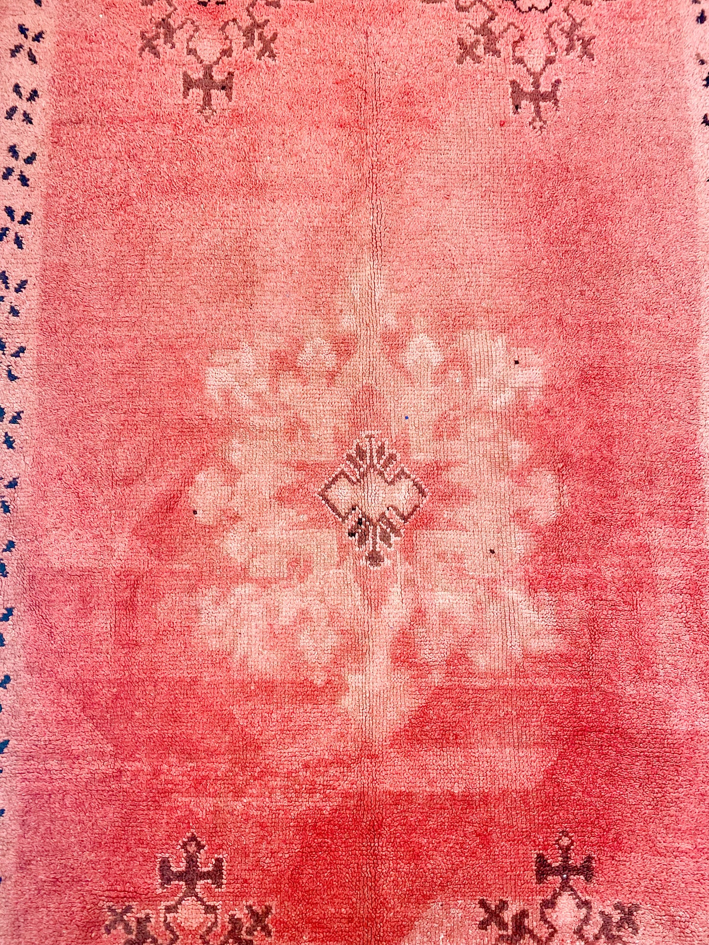 1990s Vintage Handwoven Wool Moroccan Berber Rug