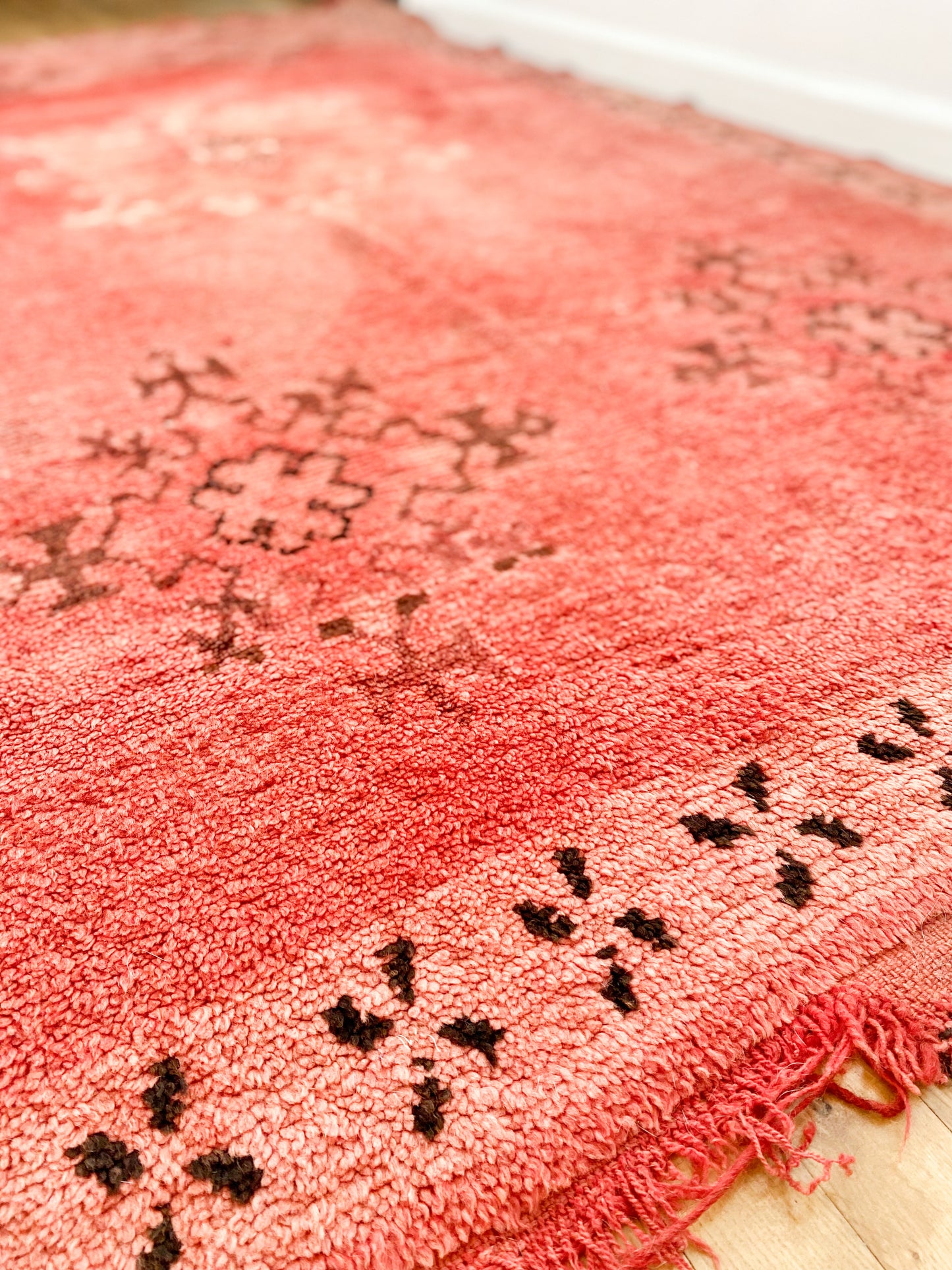 1990s Vintage Handwoven Wool Moroccan Berber Rug