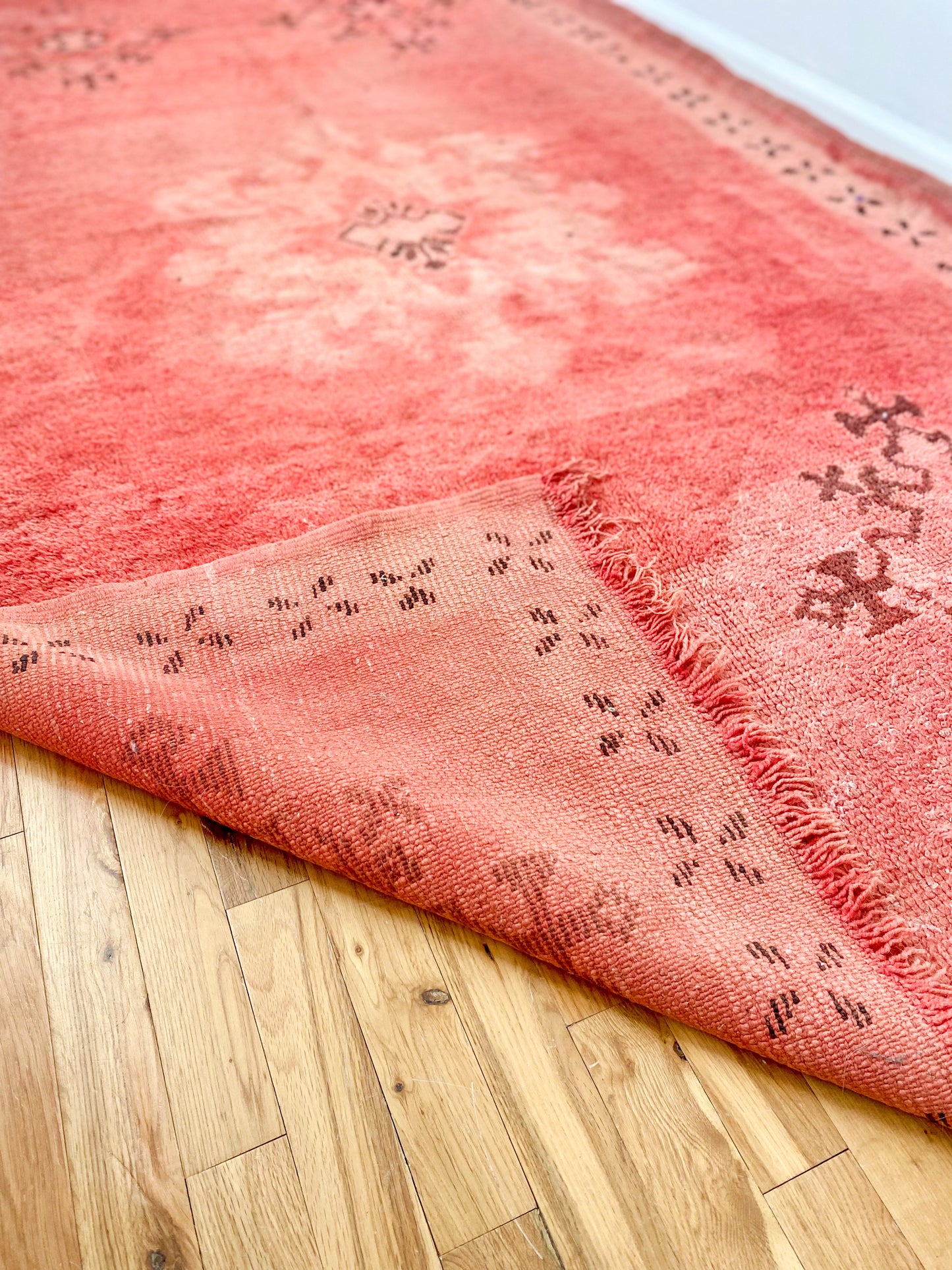 1990s Vintage Handwoven Wool Moroccan Berber Rug