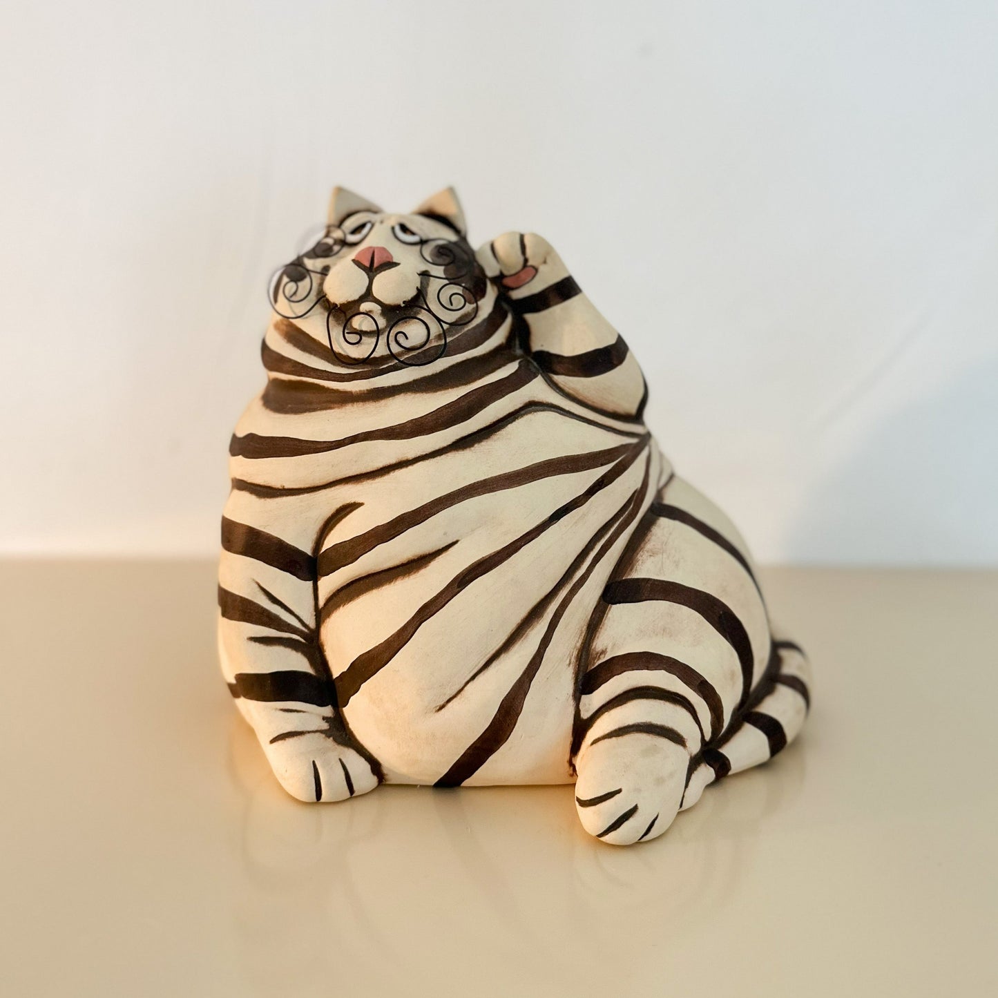 1980s C. Butler Jones Signed "Fat Cat" Ceramic Piggy Bank