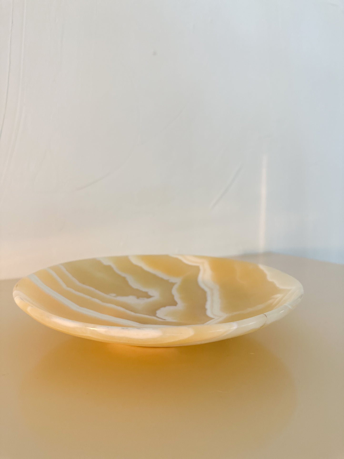 1970s Small Italian Alabaster Shallow Bowl