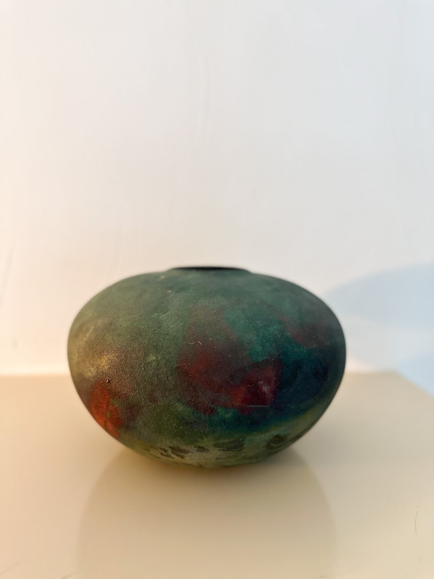 1990s Tony Evans Signed Raku Fired Earthenware Vase