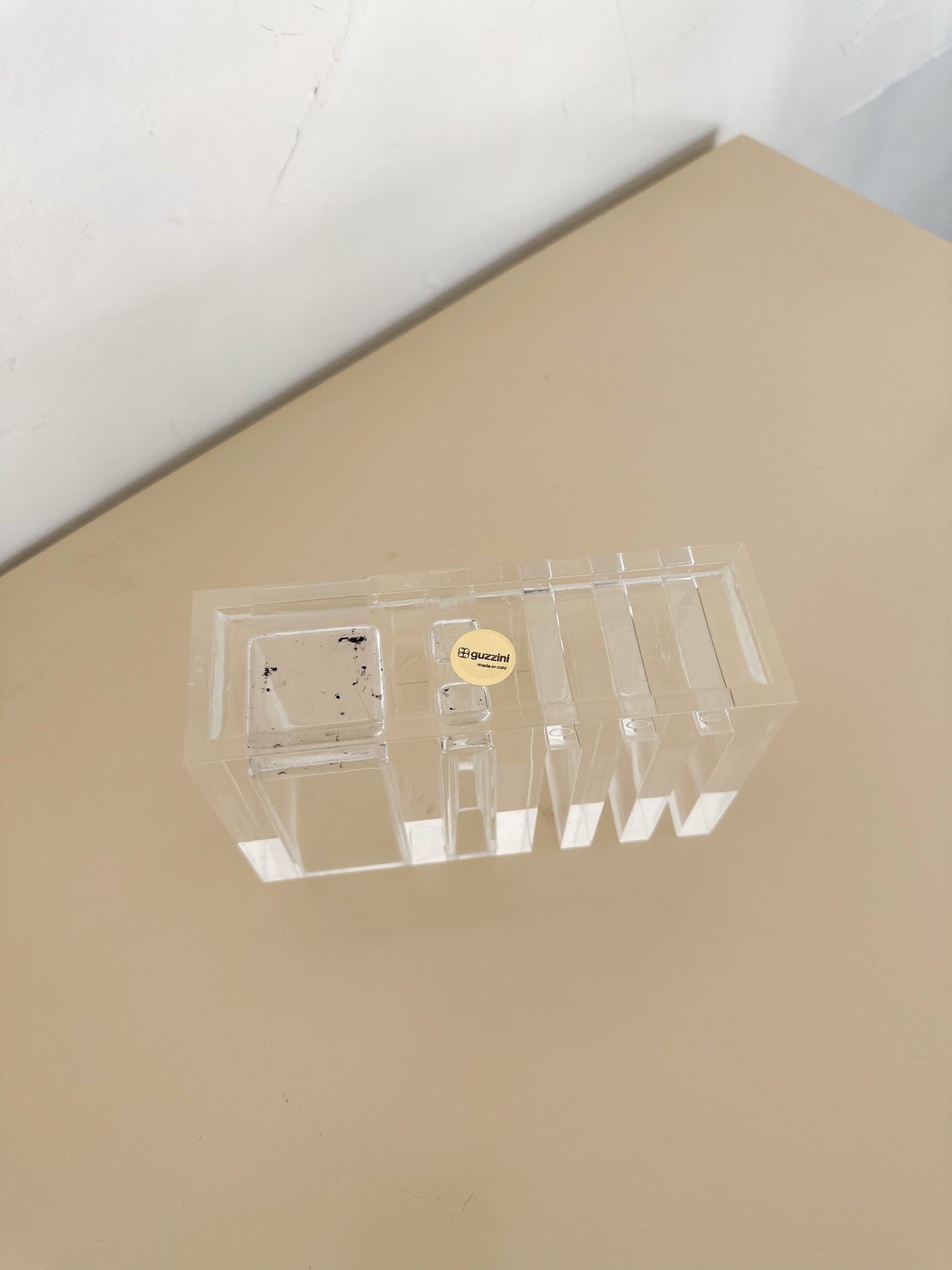 1970s Guzzini Lucite Desk Organizer