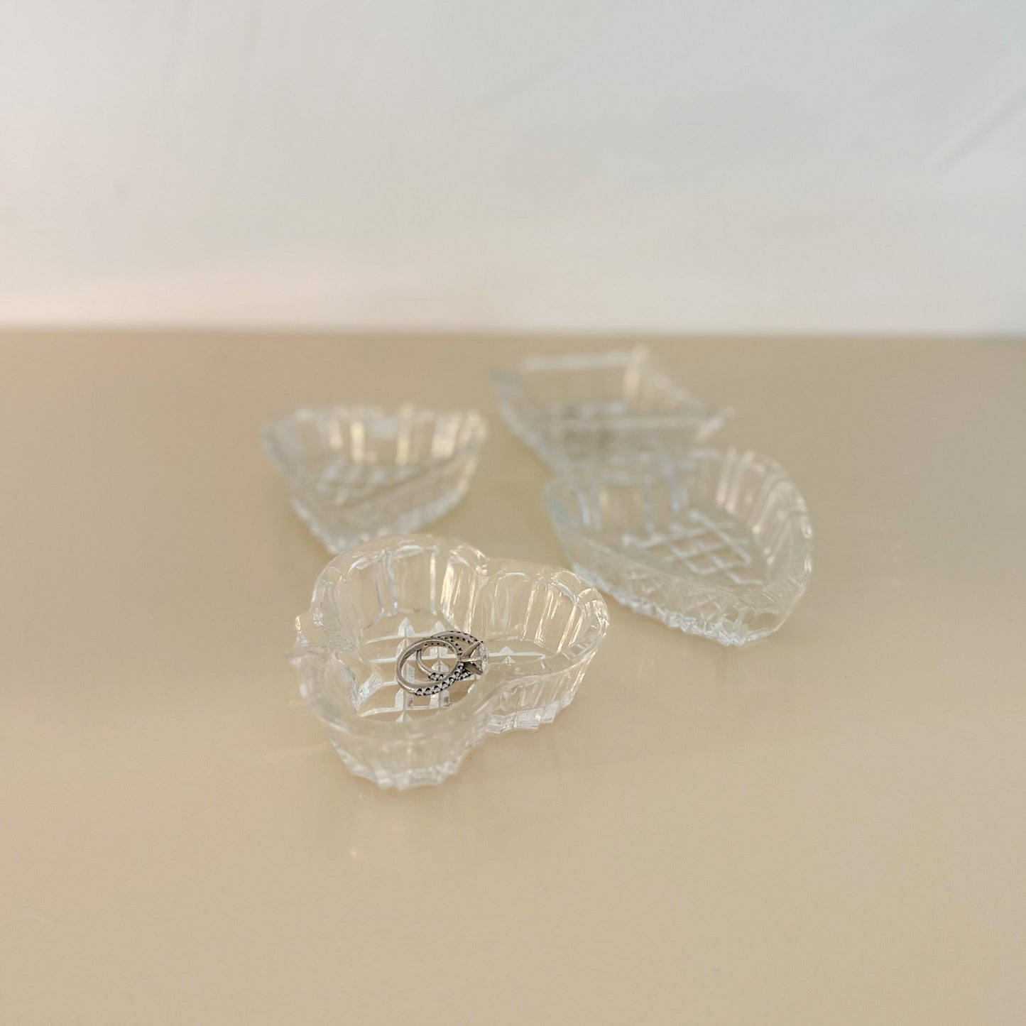 Crystal Card Suit Ashtrays / Ring Holders - Set of 4