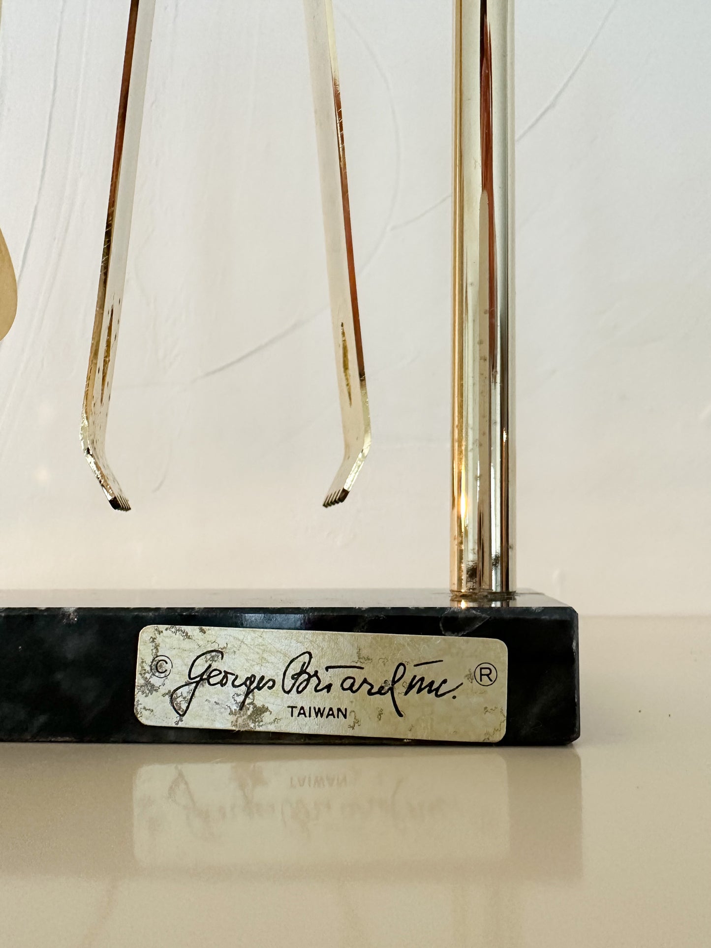 1960s MCM Georges Briard Gold Plated Ram Head Bar Tool Set