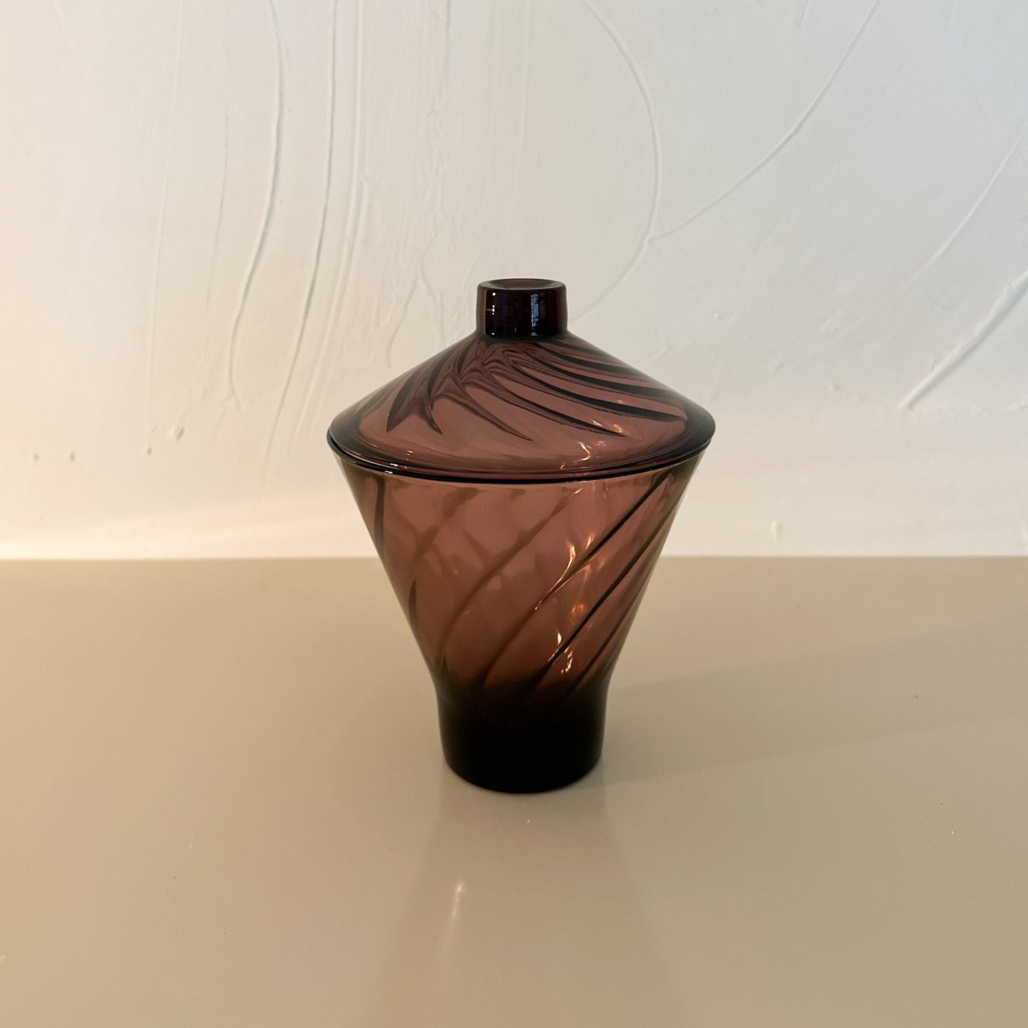 Purple Swirled Glass Candy Dish