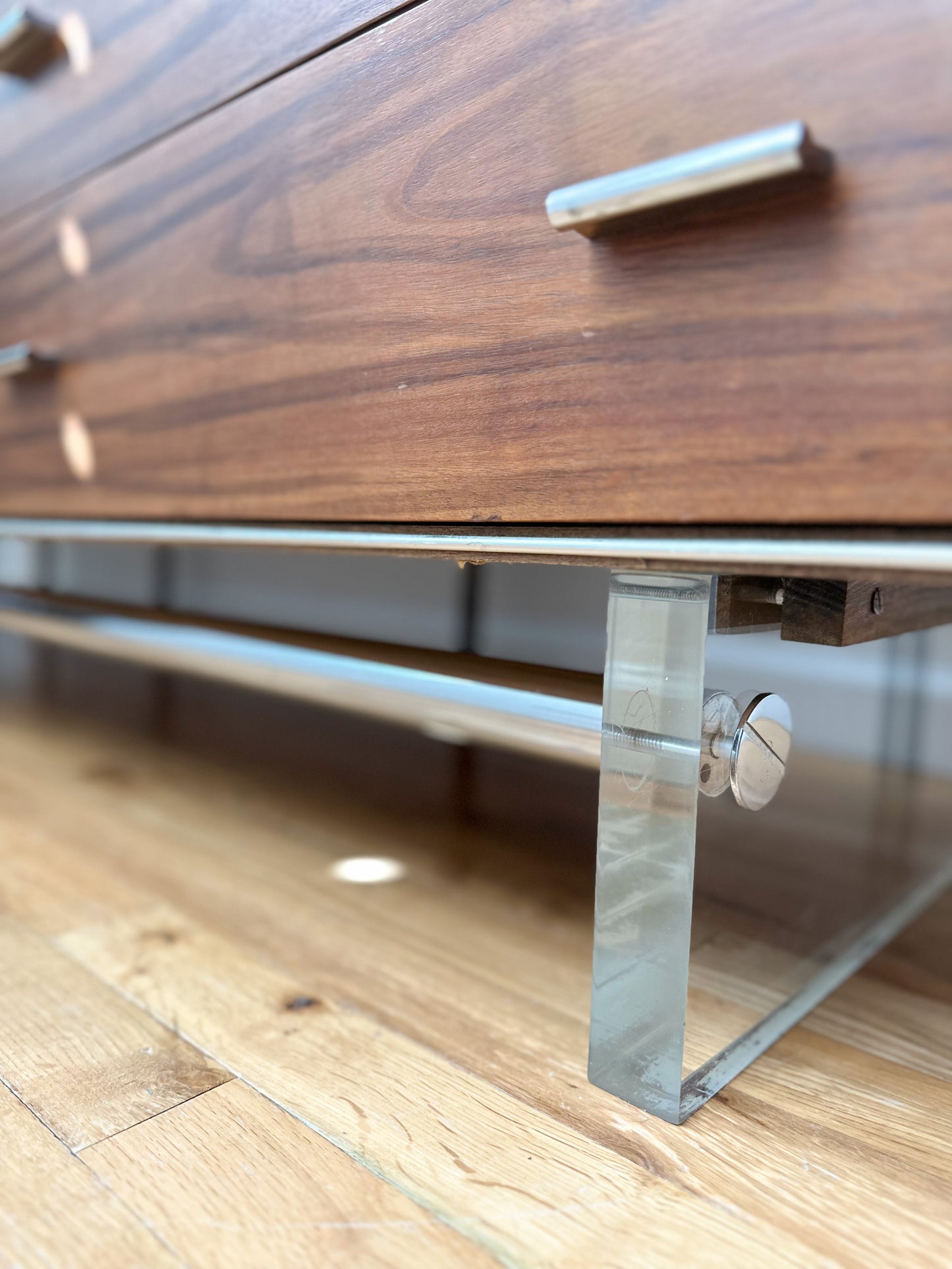 1960’s Rosewood, Lucite and Chrome Dresser From Modernage Furniture Company