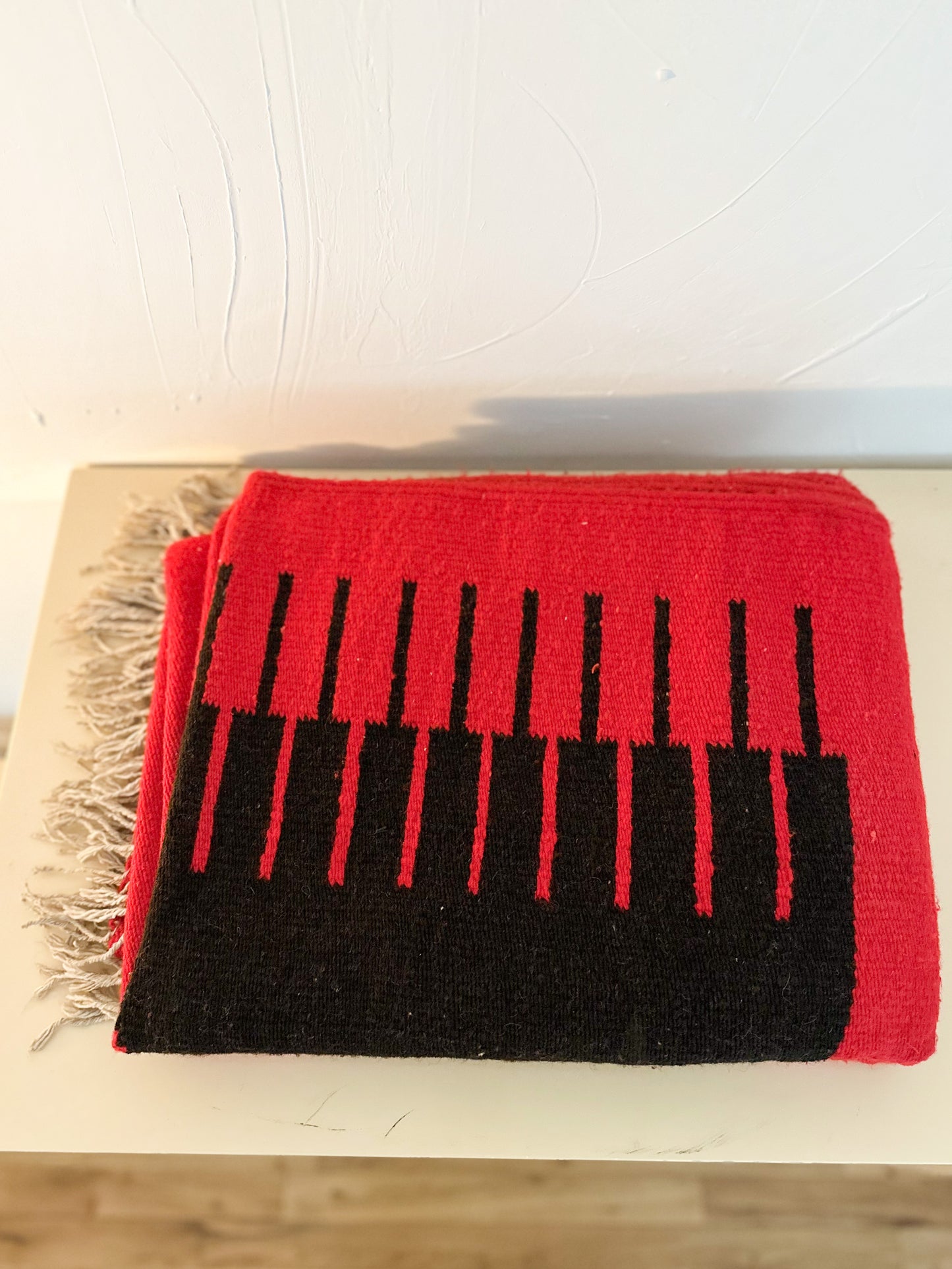 1980s Hand Loomed Wool Blanket