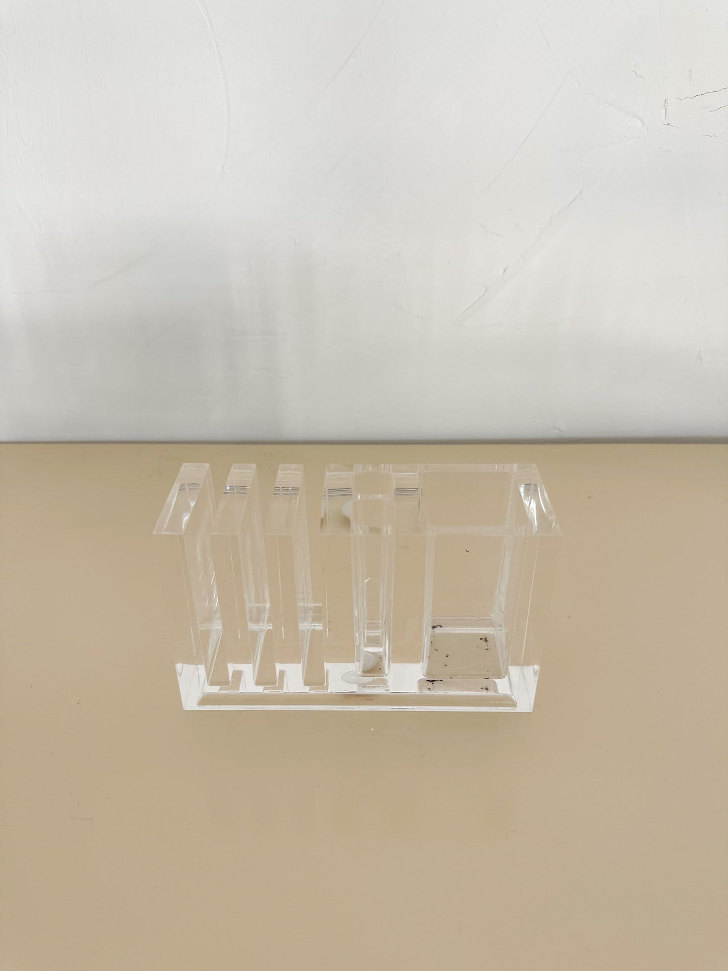1970s Guzzini Lucite Desk Organizer