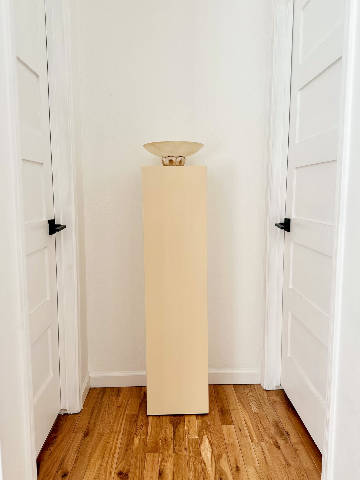 1980's Ivory Lacquered Pedestal